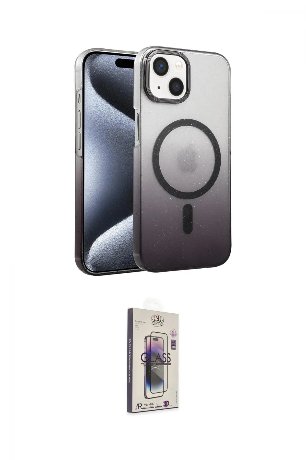 ieg™ iPhone 14 Kılıf Ahenk Doku Özel Seri - Siyah Bilvis 3D Cam Ekran Koruyucu