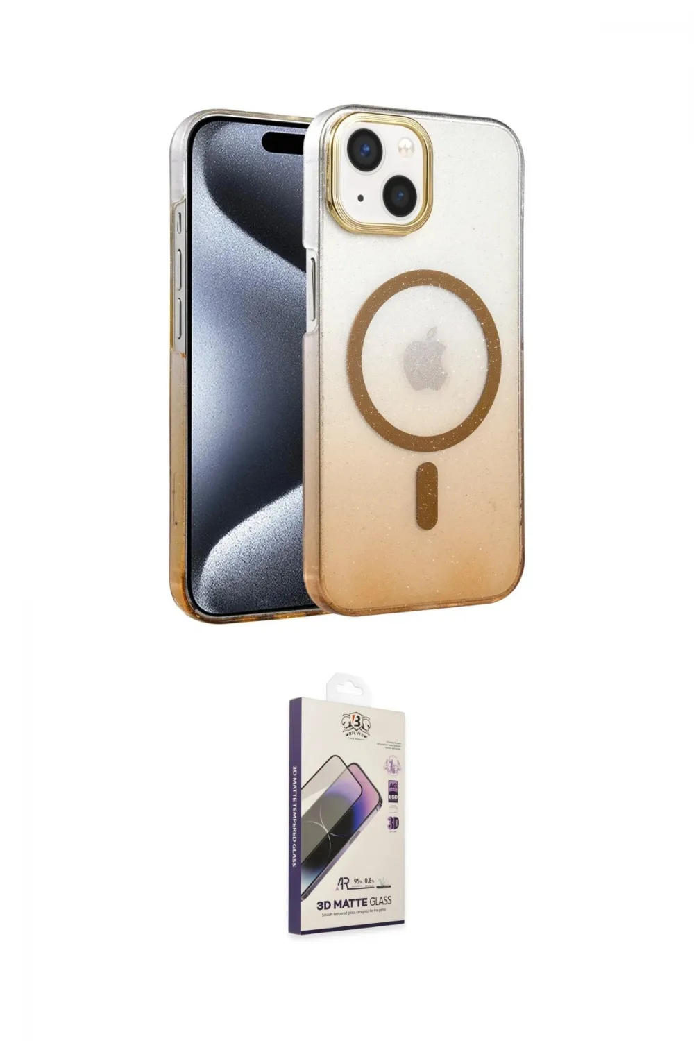 ieg™ iPhone 14 Kılıf Ahenk Doku Özel Seri - Siyah Bilvis 3D Mat Cam Ekran Koruyucu