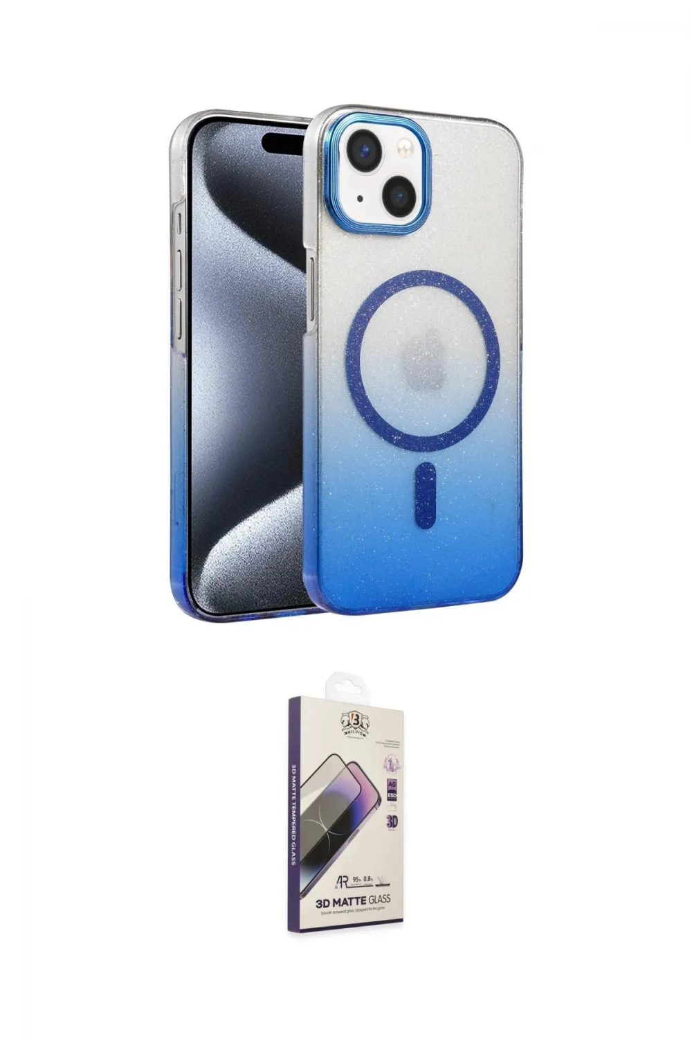 ieg™ iPhone 14 Kılıf Ahenk Doku Özel Seri - Siyah Bilvis 3D Mat Cam Ekran Koruyucu