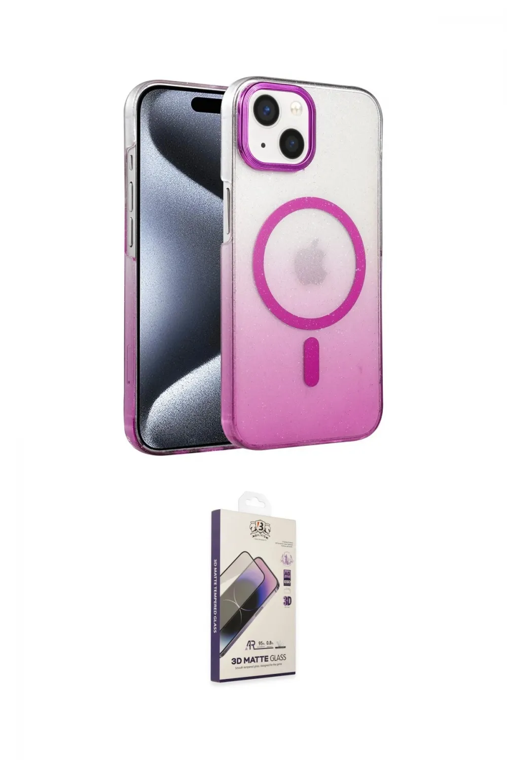 ieg™ iPhone 14 Kılıf Ahenk Doku Özel Seri - Siyah Bilvis 3D Mat Cam Ekran Koruyucu