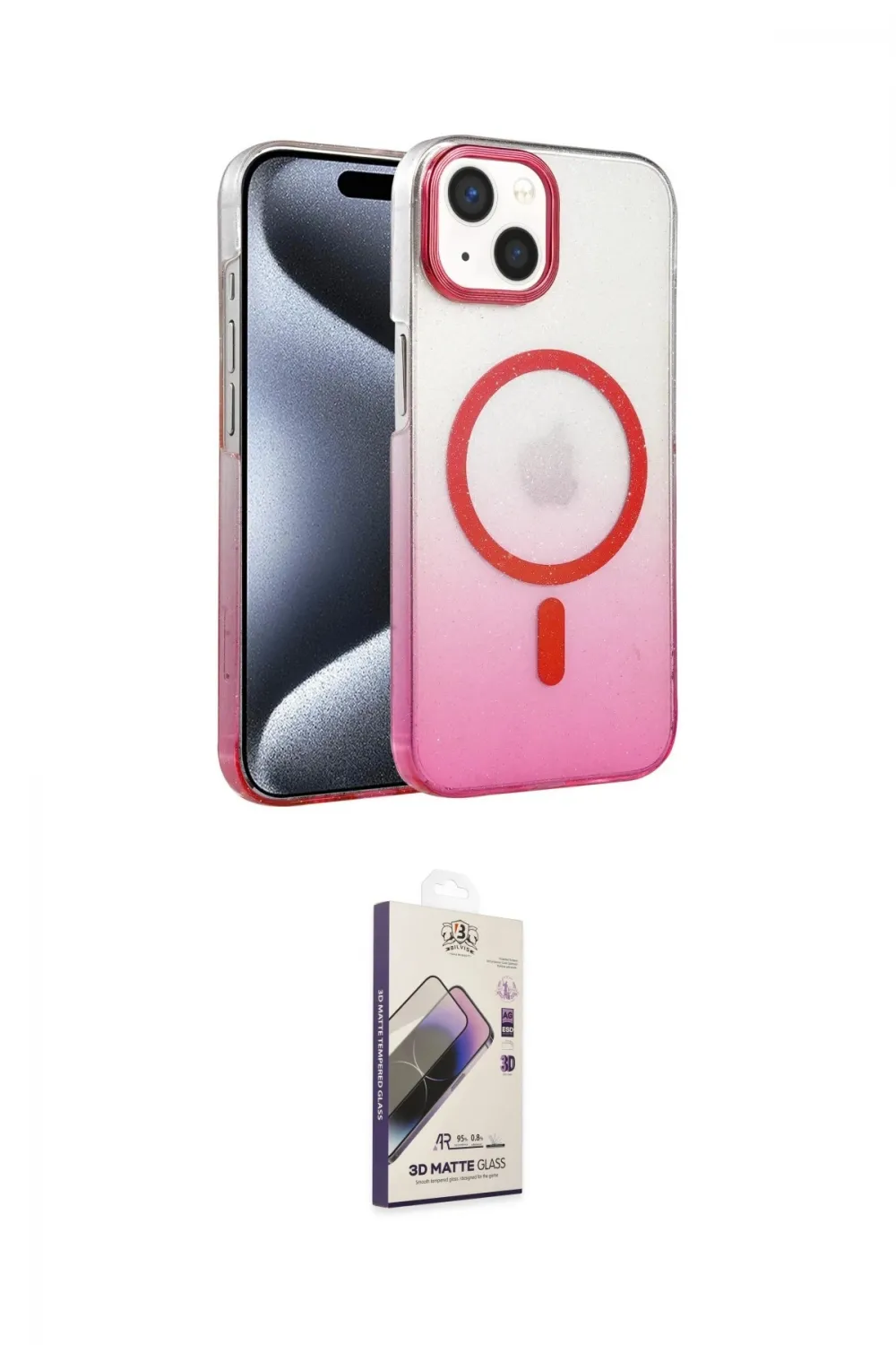 ieg™ iPhone 14 Kılıf Ahenk Doku Özel Seri - Siyah Bilvis 3D Mat Cam Ekran Koruyucu