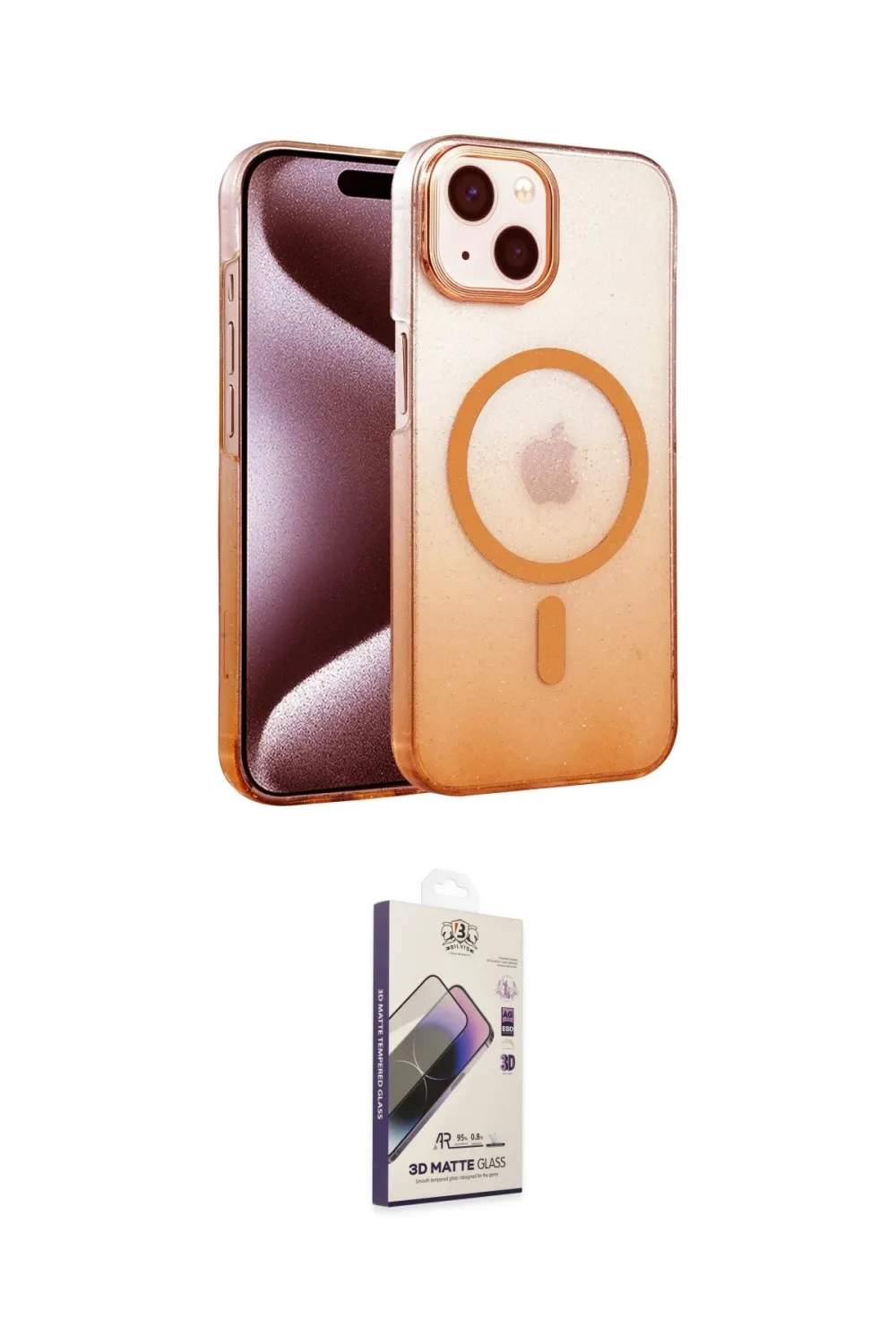 ieg™ iPhone 14 Kılıf Ahenk Doku Özel Seri - Siyah Bilvis 3D Mat Cam Ekran Koruyucu