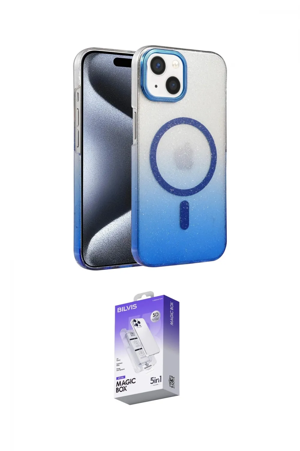 ieg™ iPhone 14 Kılıf Ahenk Doku Özel Seri - Siyah Bilvis 5in1 3D Magic Cam Ekran Koruyucu