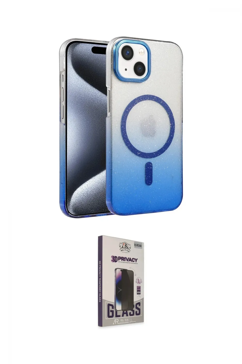 ieg™ iPhone 14 Kılıf Ahenk Doku Özel Seri - Siyah Bilvis Hayalet Cam Ekran Koruyucu