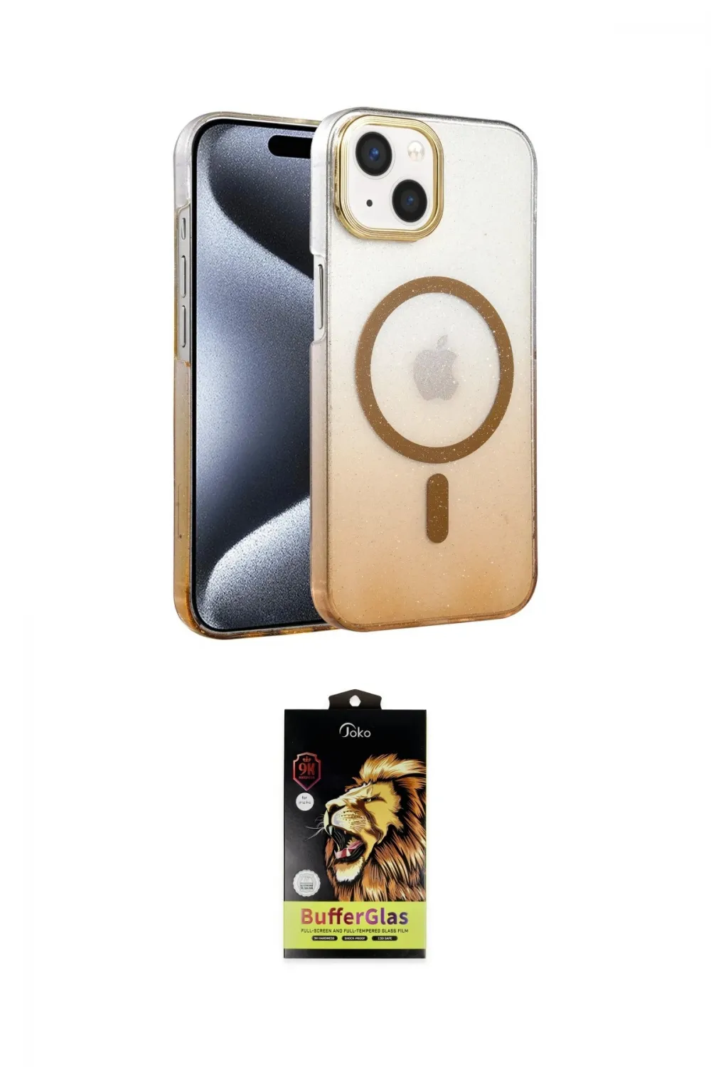 ieg™ iPhone 14 Kılıf Ahenk Doku Özel Seri - Siyah Buffer Cam Ekran Koruyucu
