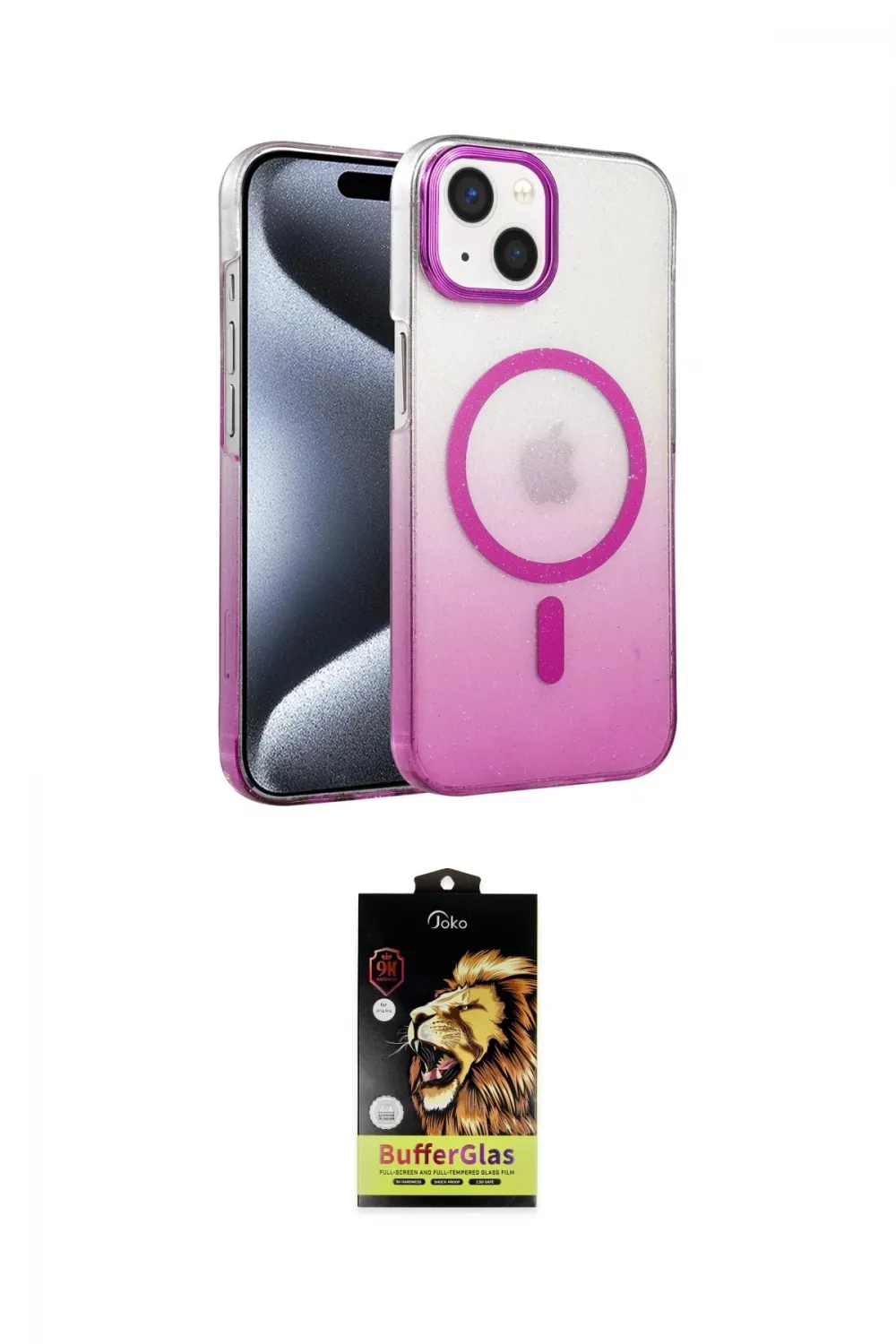 ieg™ iPhone 14 Kılıf Ahenk Doku Özel Seri - Siyah Buffer Cam Ekran Koruyucu