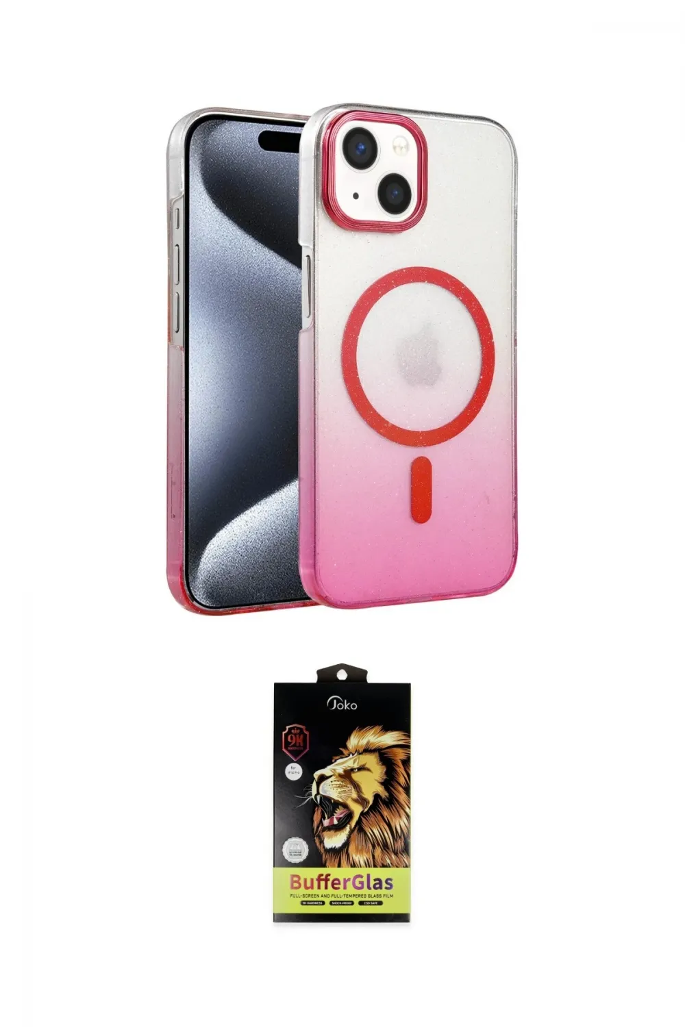 ieg™ iPhone 14 Kılıf Ahenk Doku Özel Seri - Siyah Buffer Cam Ekran Koruyucu