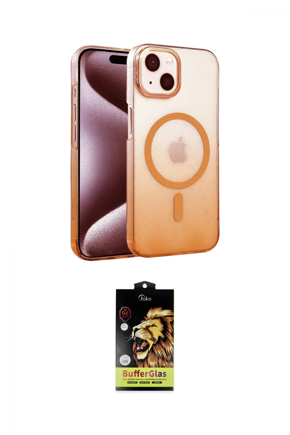 ieg™ iPhone 14 Kılıf Ahenk Doku Özel Seri - Siyah Buffer Cam Ekran Koruyucu