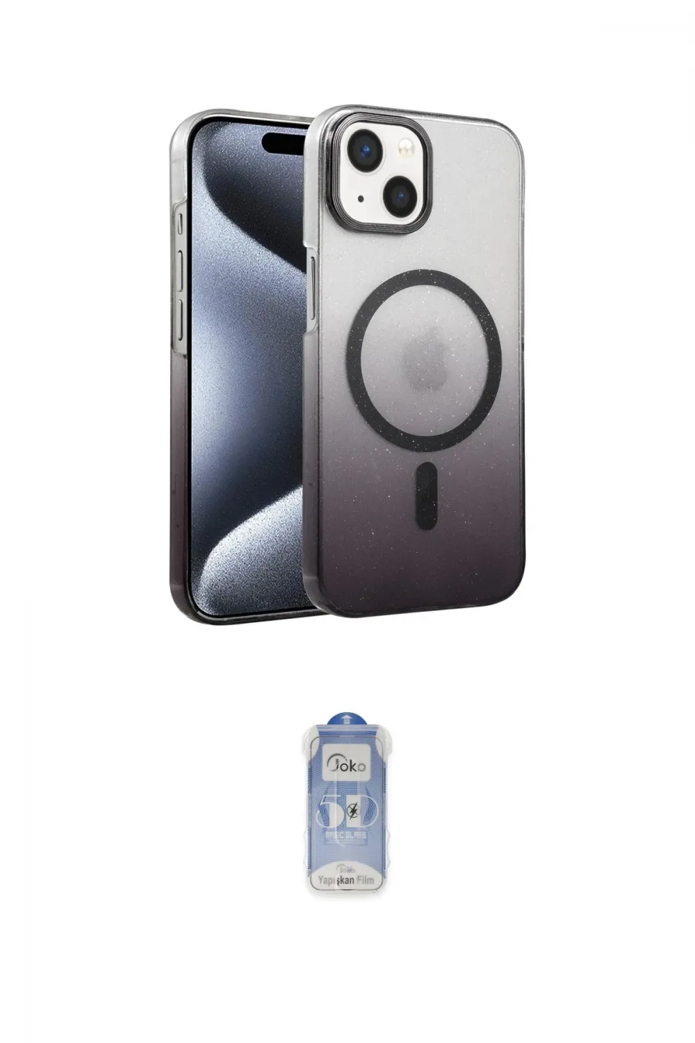 ieg™ iPhone 14 Kılıf Ahenk Doku Özel Seri - Siyah Joko Magic 5D Cam