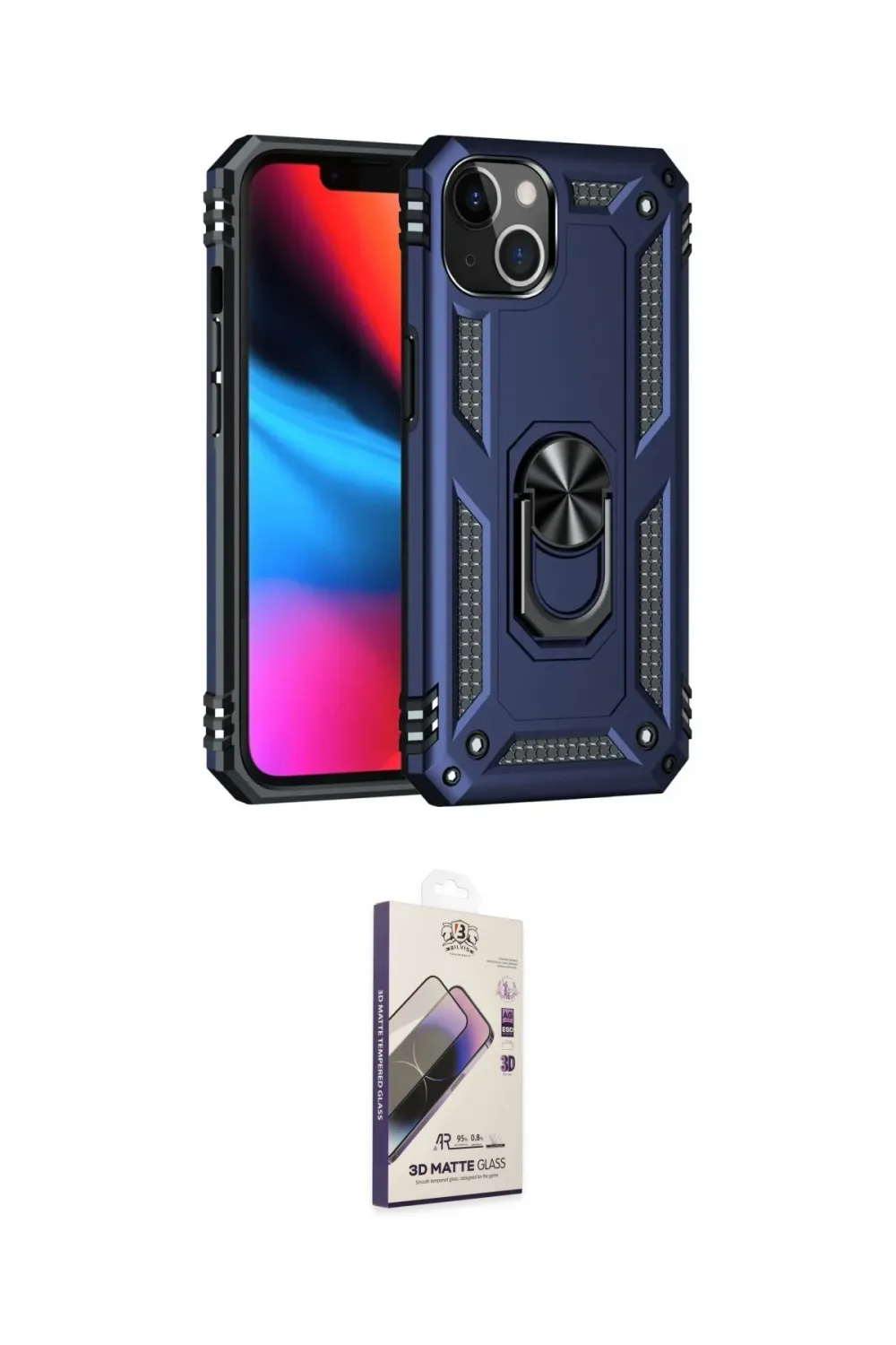ieg™ iPhone 14 Kılıf Ahenk Klasik Koleksiyonu - Siyah Bilvis 3D Mat Cam Ekran Koruyucu
