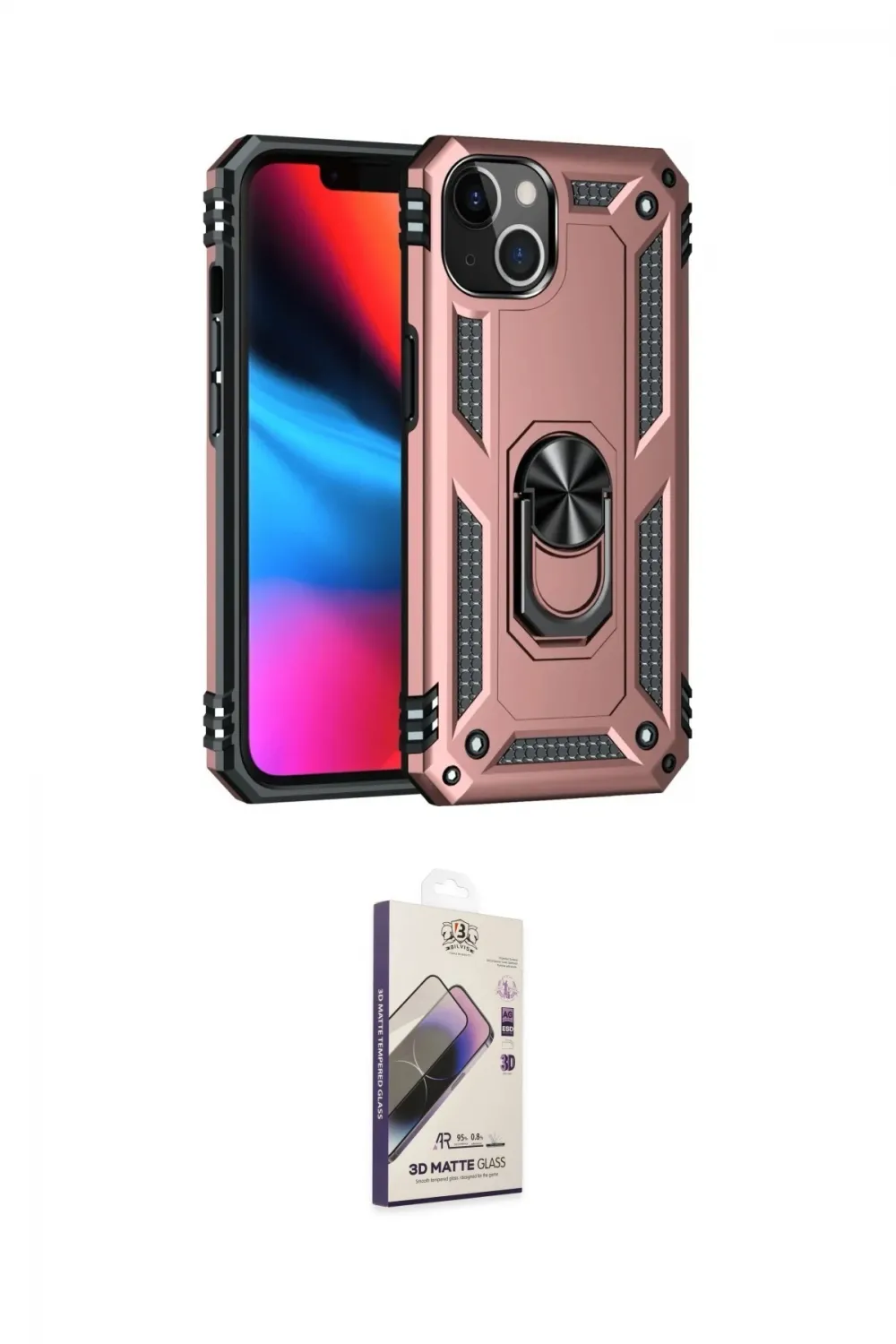 ieg™ iPhone 14 Kılıf Ahenk Klasik Koleksiyonu - Siyah Bilvis 3D Mat Cam Ekran Koruyucu