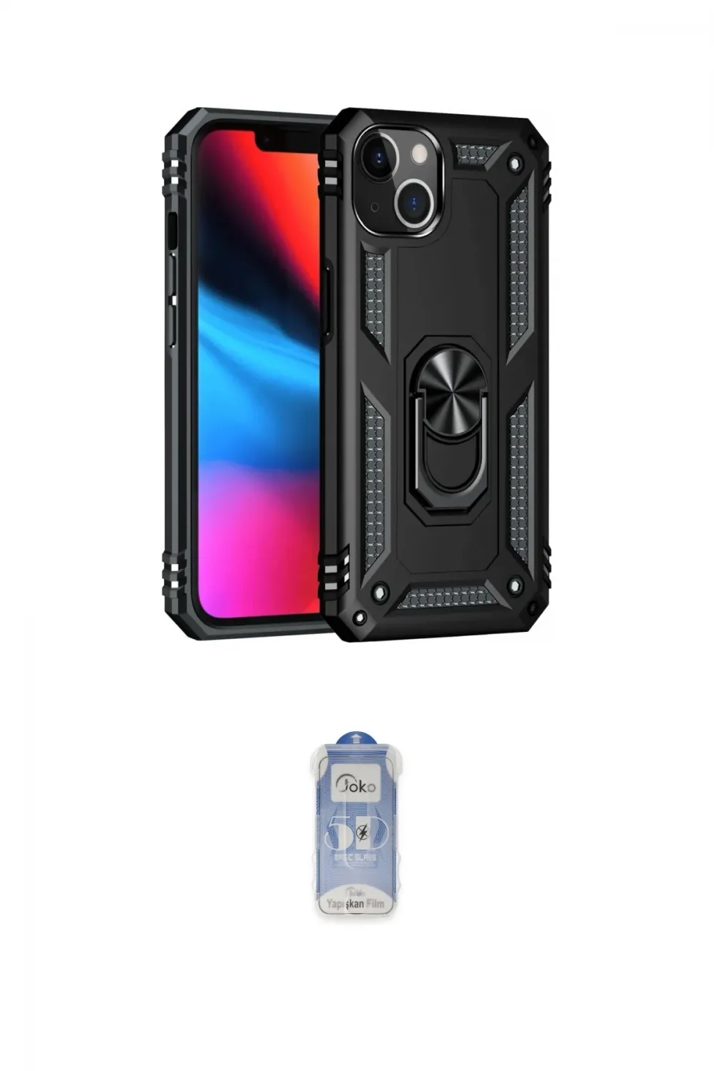 ieg™ iPhone 14 Kılıf Ahenk Klasik Koleksiyonu - Siyah Joko Magic 5D Cam