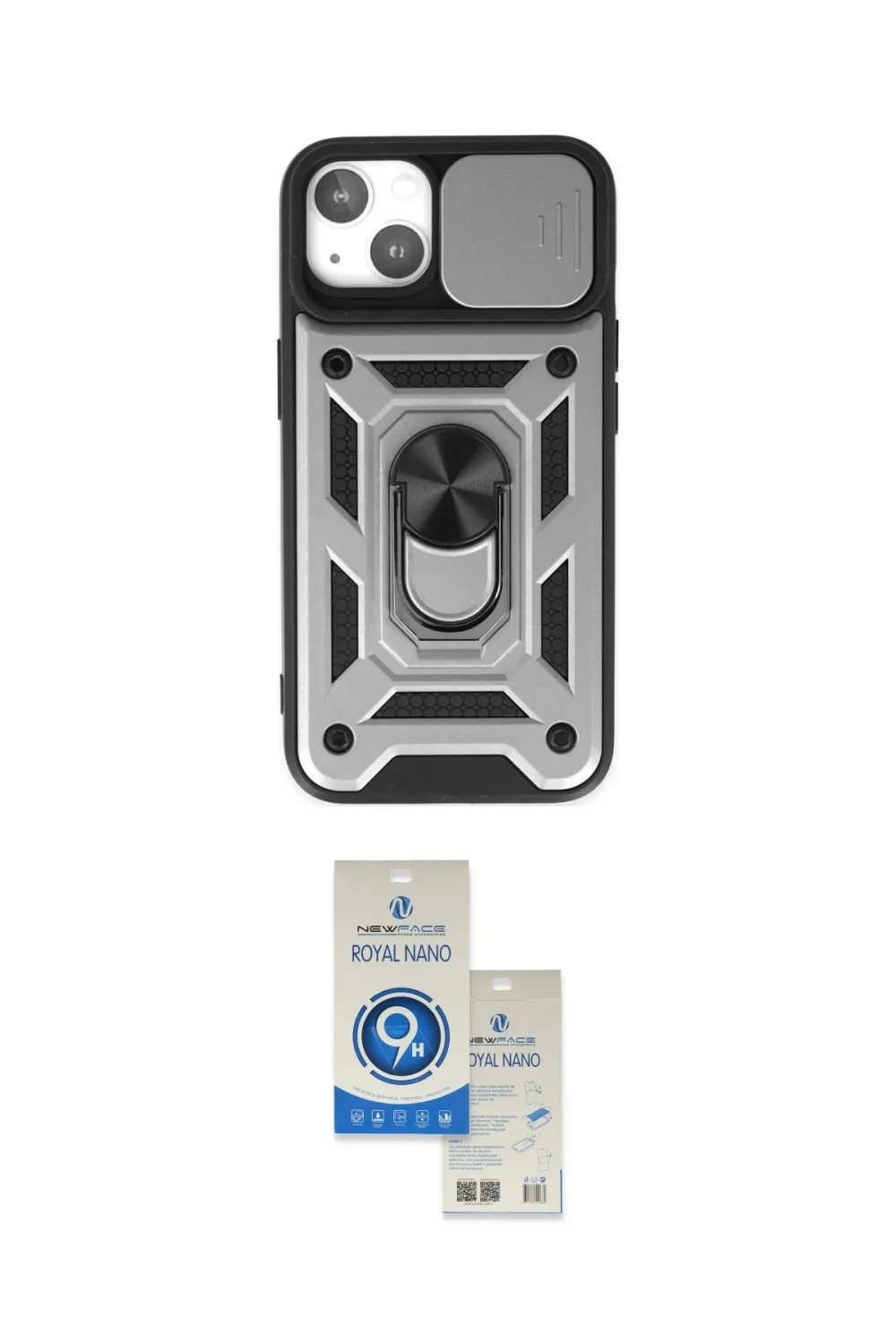 ieg™ iPhone 14 Kılıf Ahenk Klasik - Şeffaf Royal Nano Ekran Koruyucu