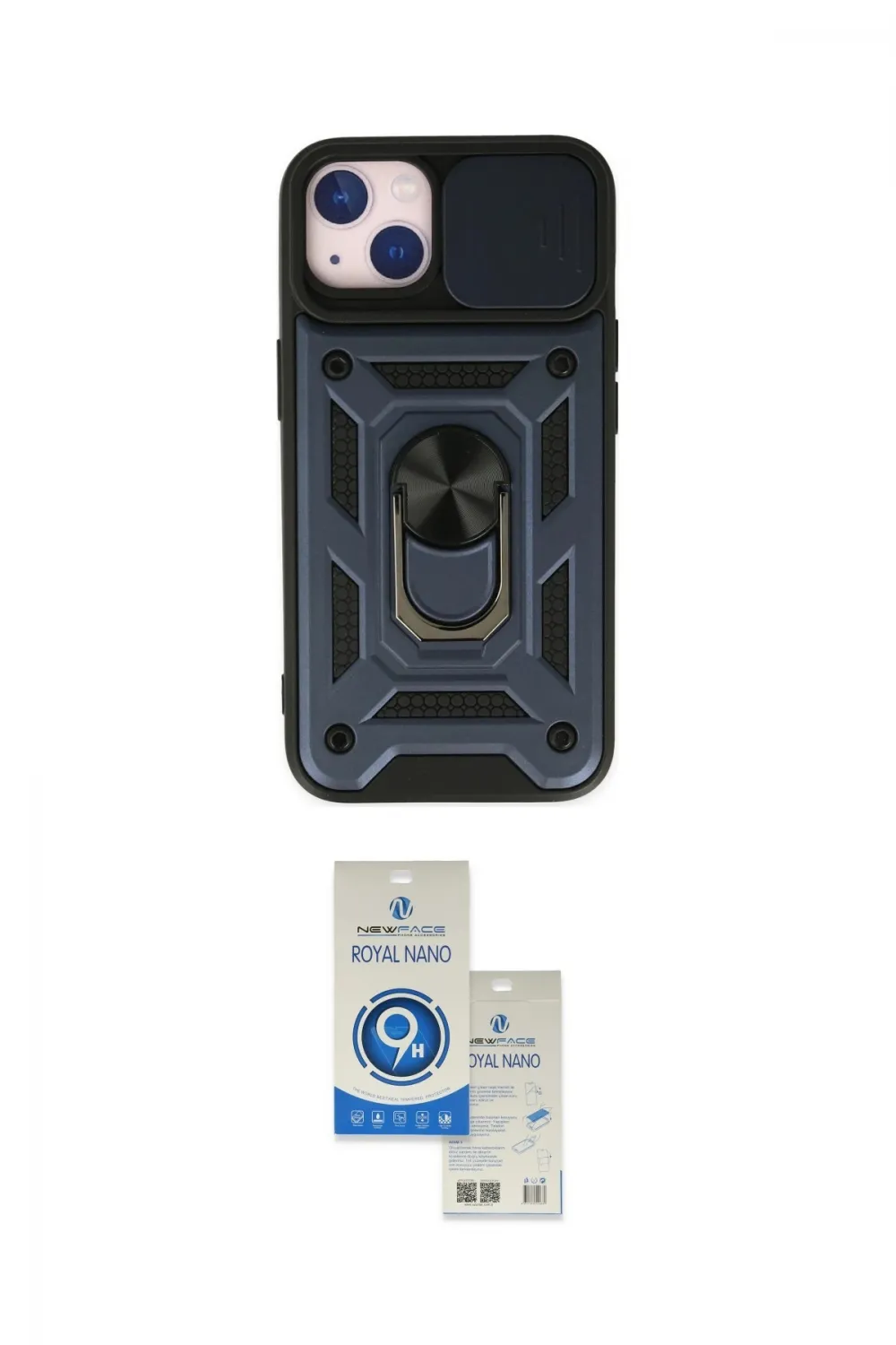ieg™ iPhone 14 Kılıf Ahenk Klasik - Şeffaf Royal Nano Ekran Koruyucu