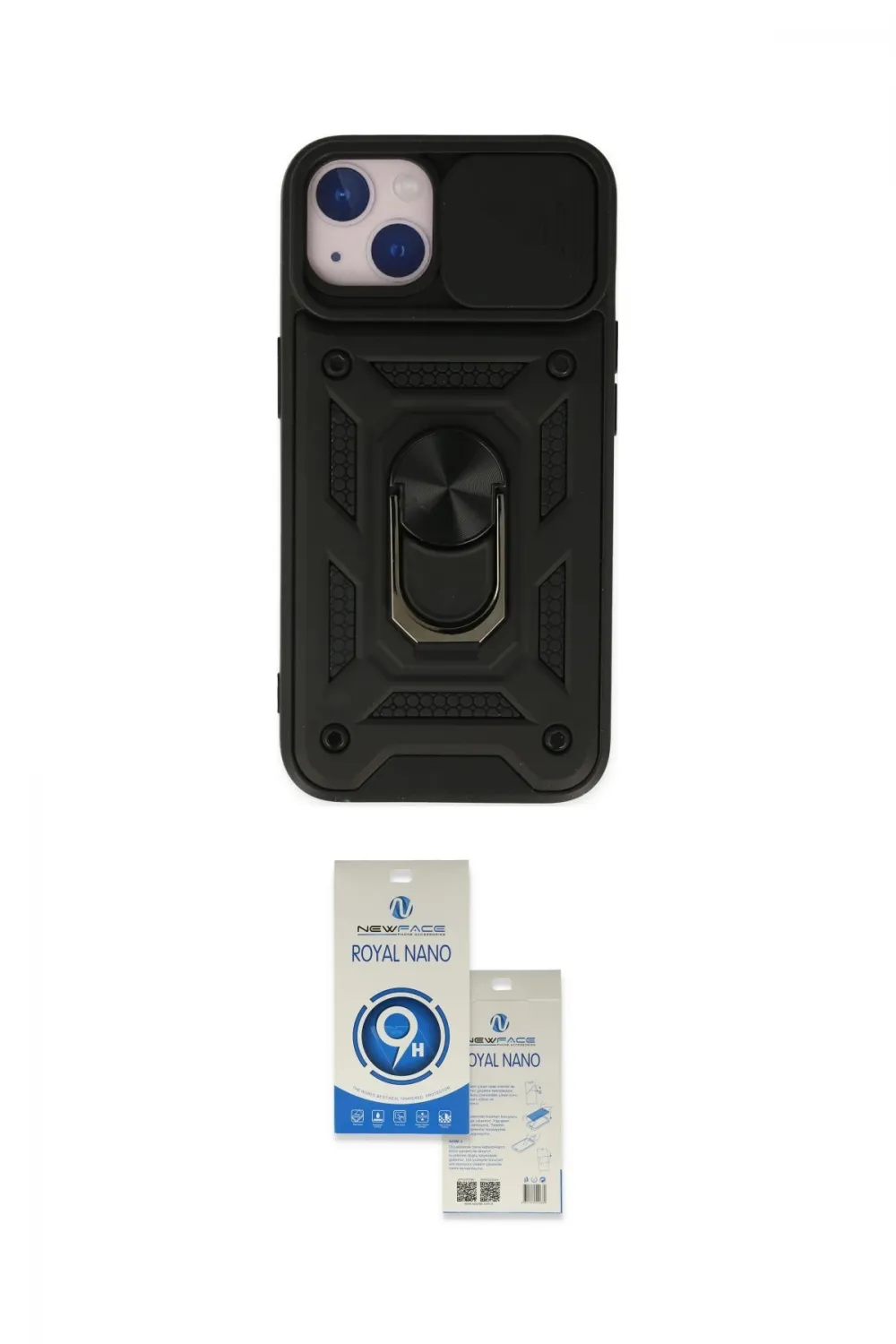 ieg™ iPhone 14 Kılıf Ahenk Klasik - Şeffaf Royal Nano Ekran Koruyucu