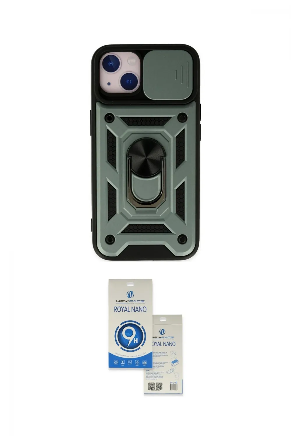 ieg™ iPhone 14 Kılıf Ahenk Klasik - Şeffaf Royal Nano Ekran Koruyucu