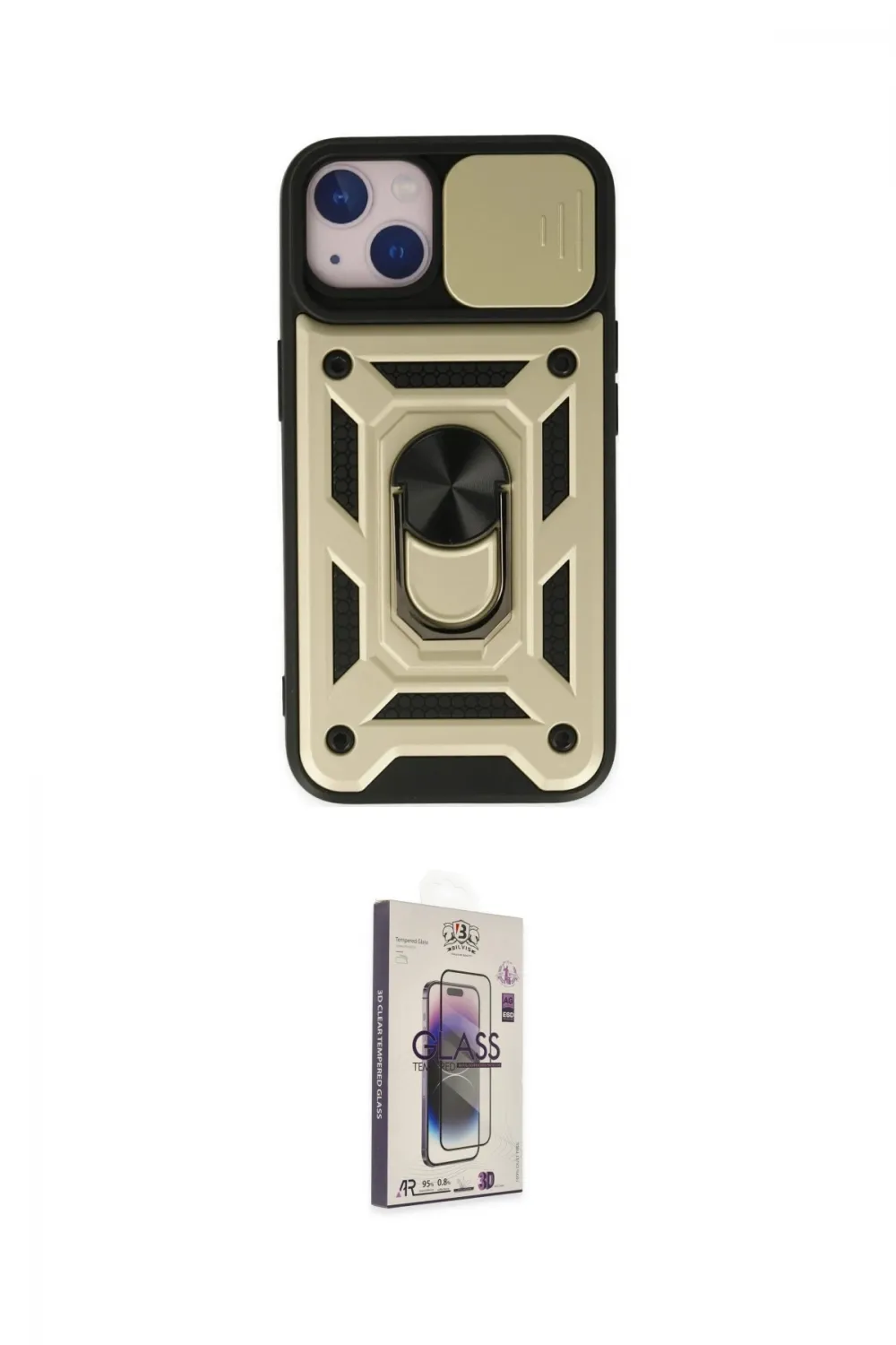 ieg™ iPhone 14 Kılıf Ahenk Klasik - Siyah Bilvis 3D Cam Ekran Koruyucu
