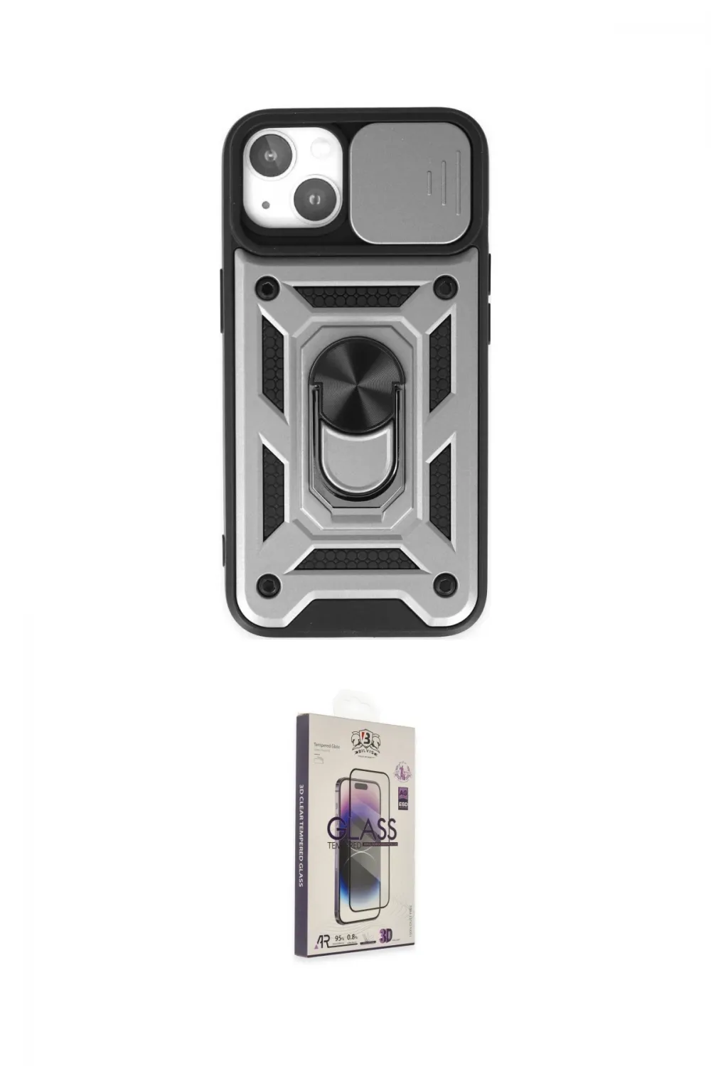 ieg™ iPhone 14 Kılıf Ahenk Klasik - Siyah Bilvis 3D Cam Ekran Koruyucu