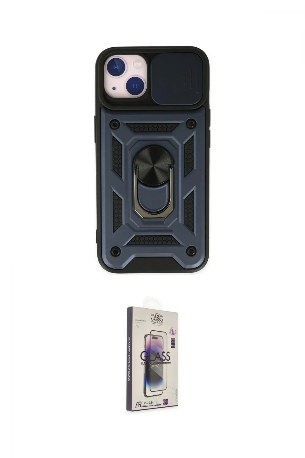 ieg™ iPhone 14 Kılıf Ahenk Klasik - Siyah Bilvis 3D Cam Ekran Koruyucu