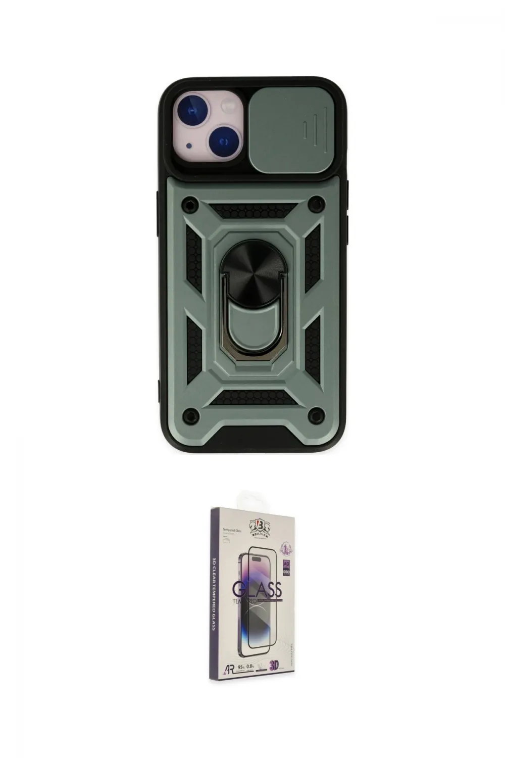 ieg™ iPhone 14 Kılıf Ahenk Klasik - Siyah Bilvis 3D Cam Ekran Koruyucu