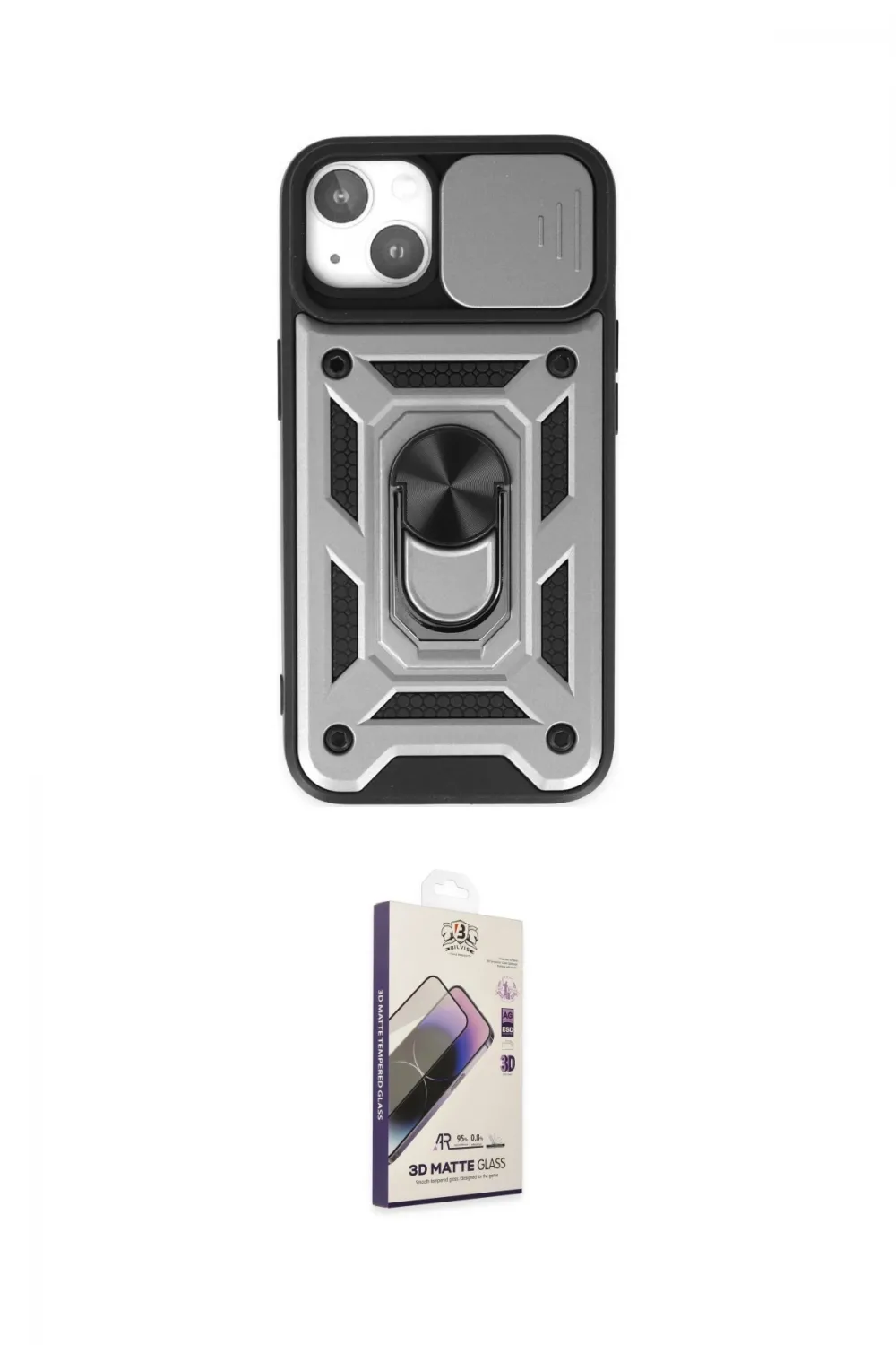 ieg™ iPhone 14 Kılıf Ahenk Klasik - Siyah Bilvis 3D Mat Cam Ekran Koruyucu