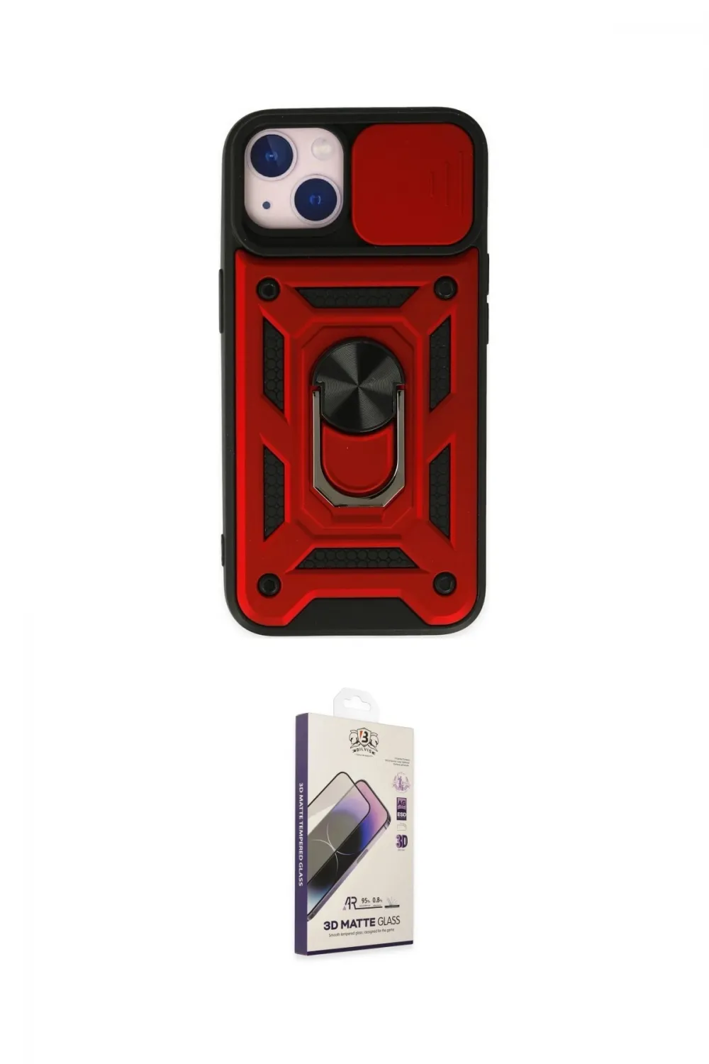 ieg™ iPhone 14 Kılıf Ahenk Klasik - Siyah Bilvis 3D Mat Cam Ekran Koruyucu
