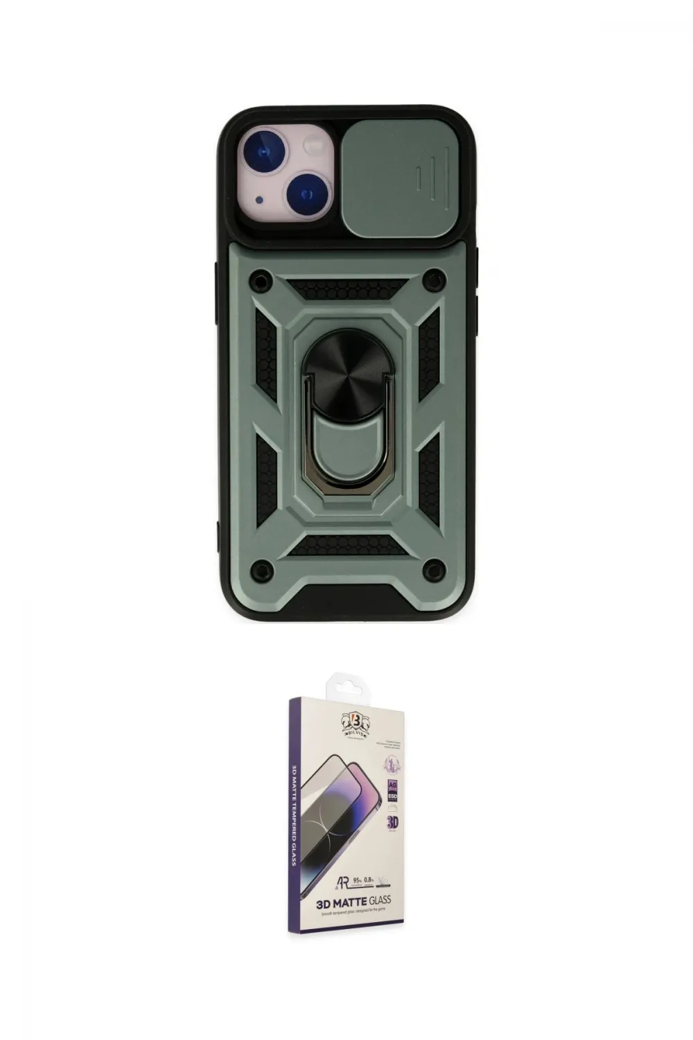 ieg™ iPhone 14 Kılıf Ahenk Klasik - Siyah Bilvis 3D Mat Cam Ekran Koruyucu