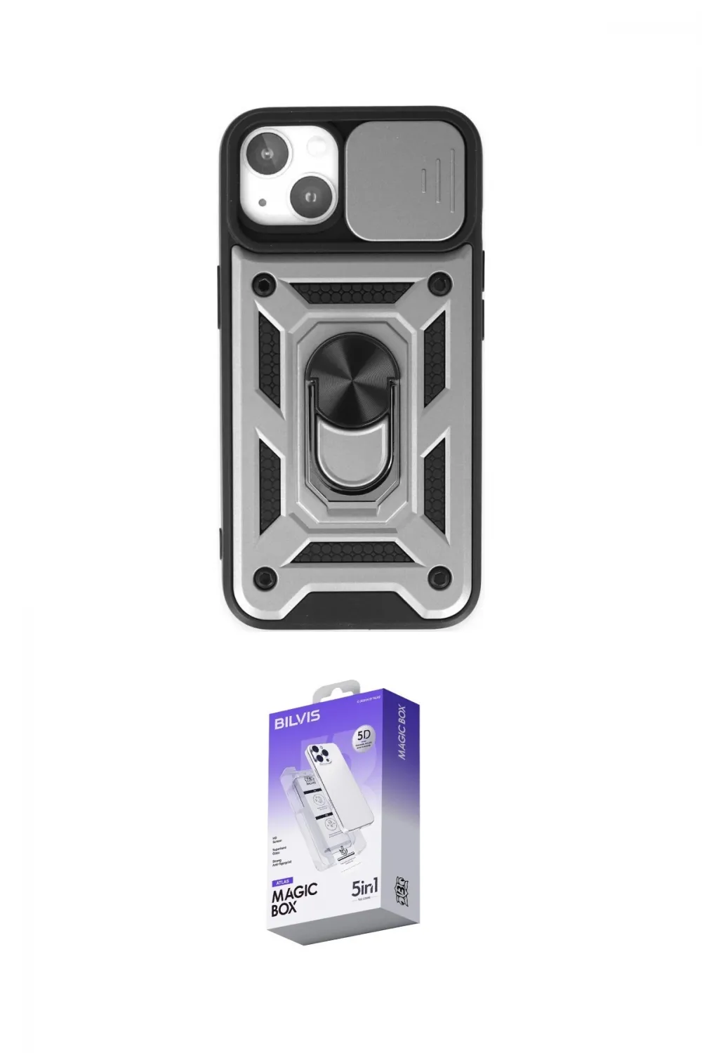 ieg™ iPhone 14 Kılıf Ahenk Klasik - Siyah Bilvis 5in1 3D Magic Cam Ekran Koruyucu