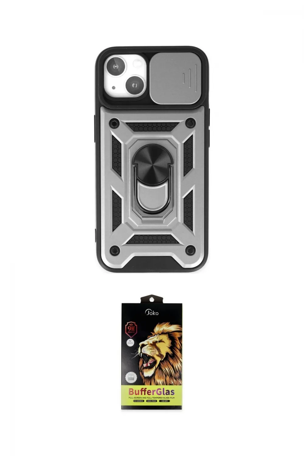 ieg™ iPhone 14 Kılıf Ahenk Klasik - Siyah Buffer Cam Ekran Koruyucu