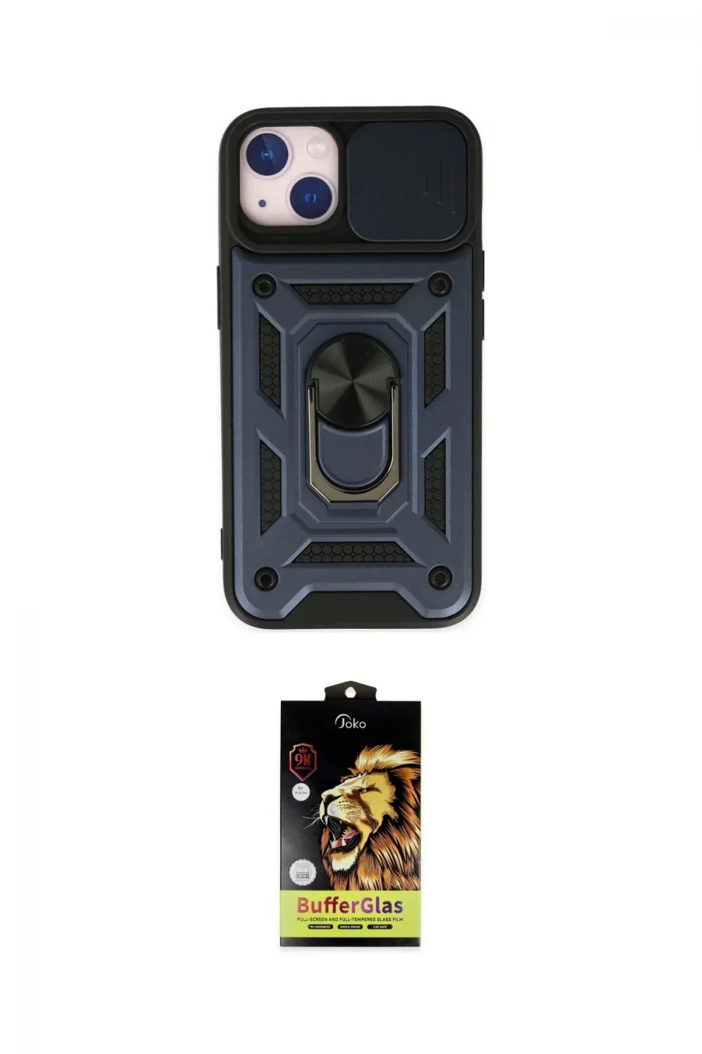 ieg™ iPhone 14 Kılıf Ahenk Klasik - Siyah Buffer Cam Ekran Koruyucu
