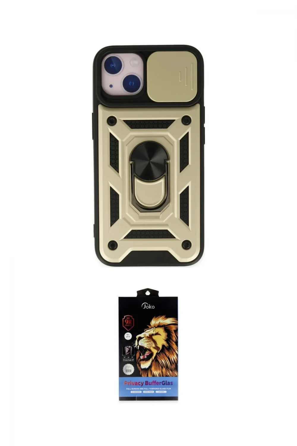 ieg™ iPhone 14 Kılıf Ahenk Klasik - Siyah Buffer Hayalet Cam Ekran Koruyucu