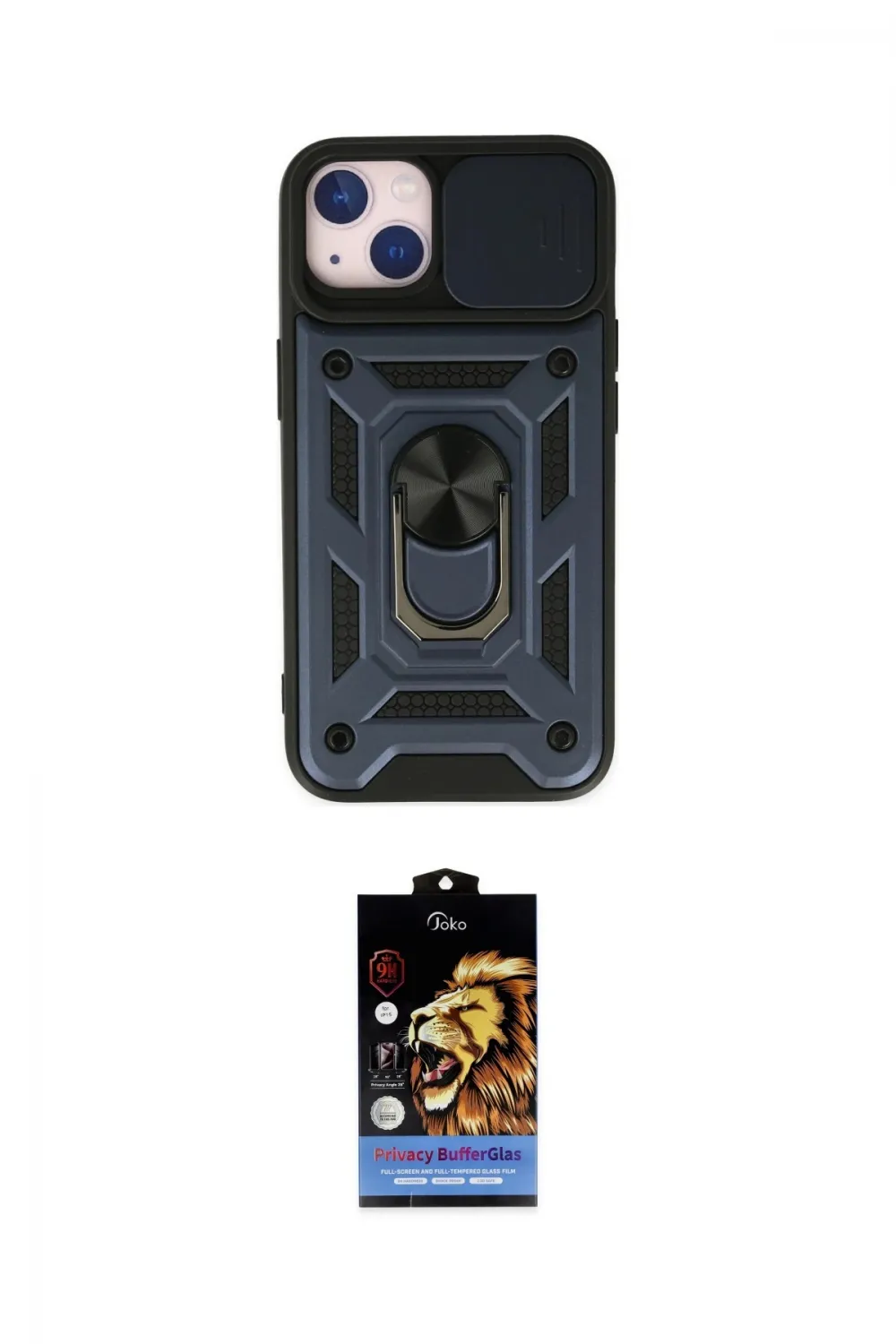ieg™ iPhone 14 Kılıf Ahenk Klasik - Siyah Buffer Hayalet Cam Ekran Koruyucu