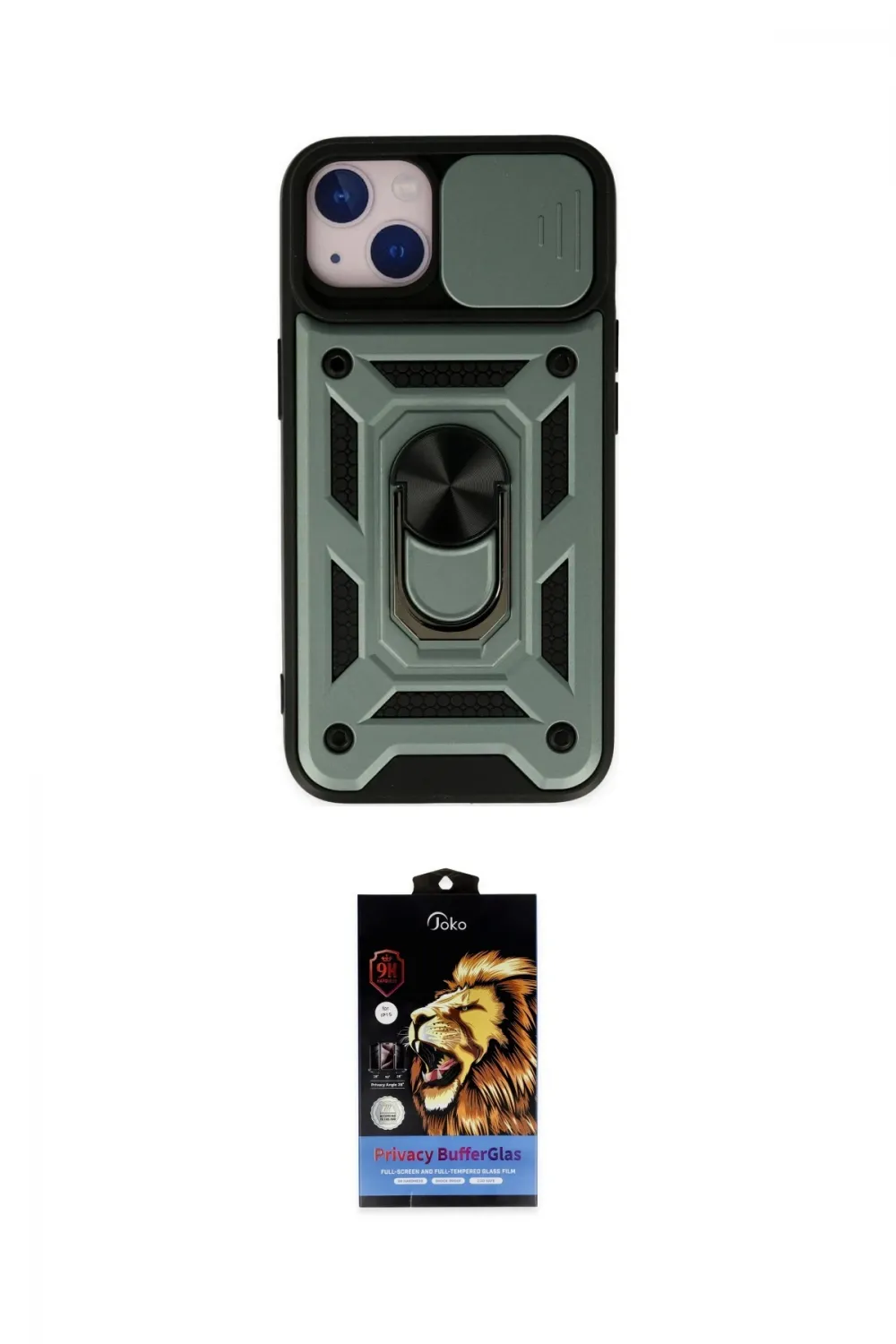 ieg™ iPhone 14 Kılıf Ahenk Klasik - Siyah Buffer Hayalet Cam Ekran Koruyucu