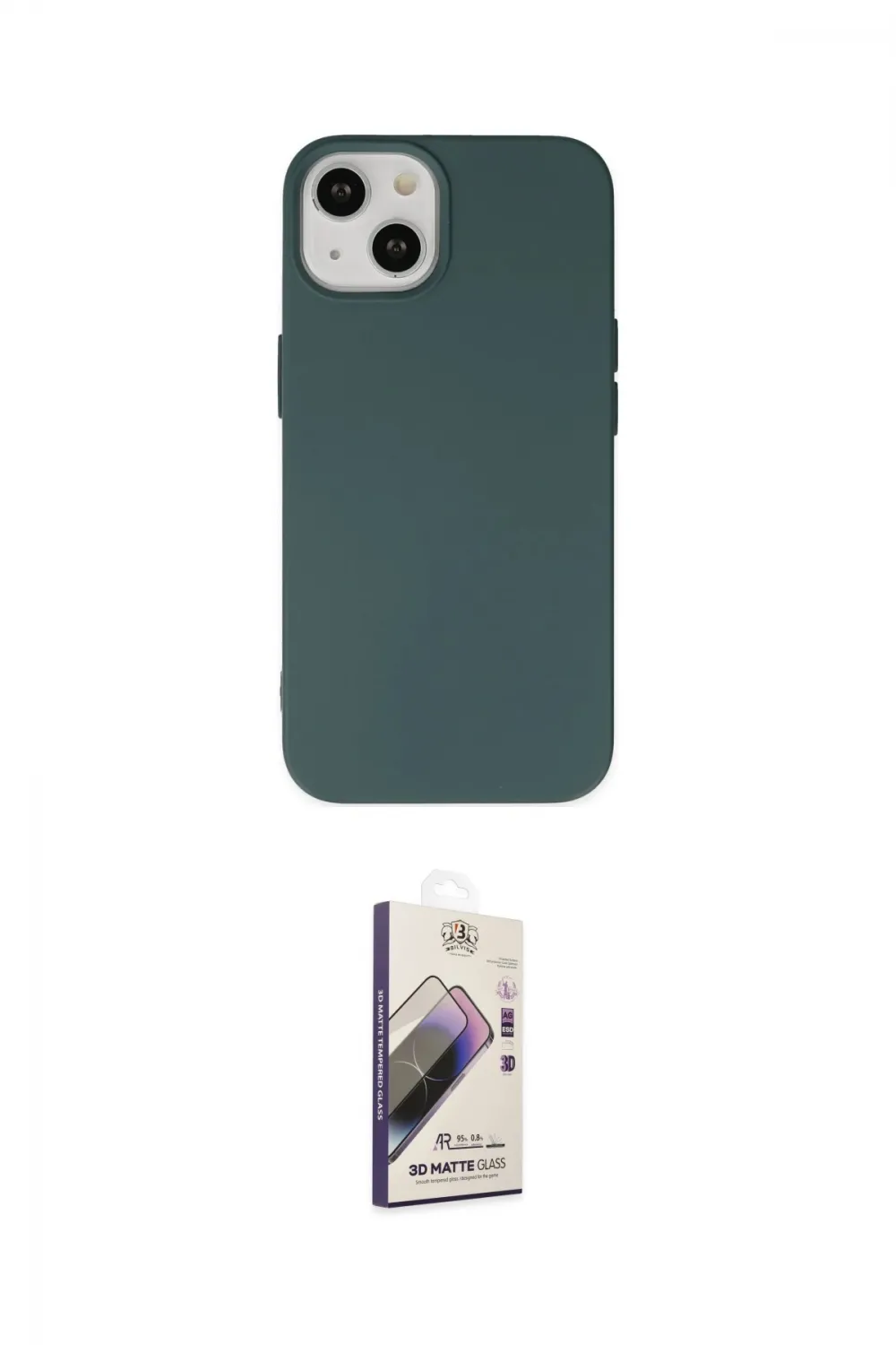 ieg™ iPhone 14 Kılıf Ahenk Serisi - Siyah Bilvis 3D Mat Cam Ekran Koruyucu
