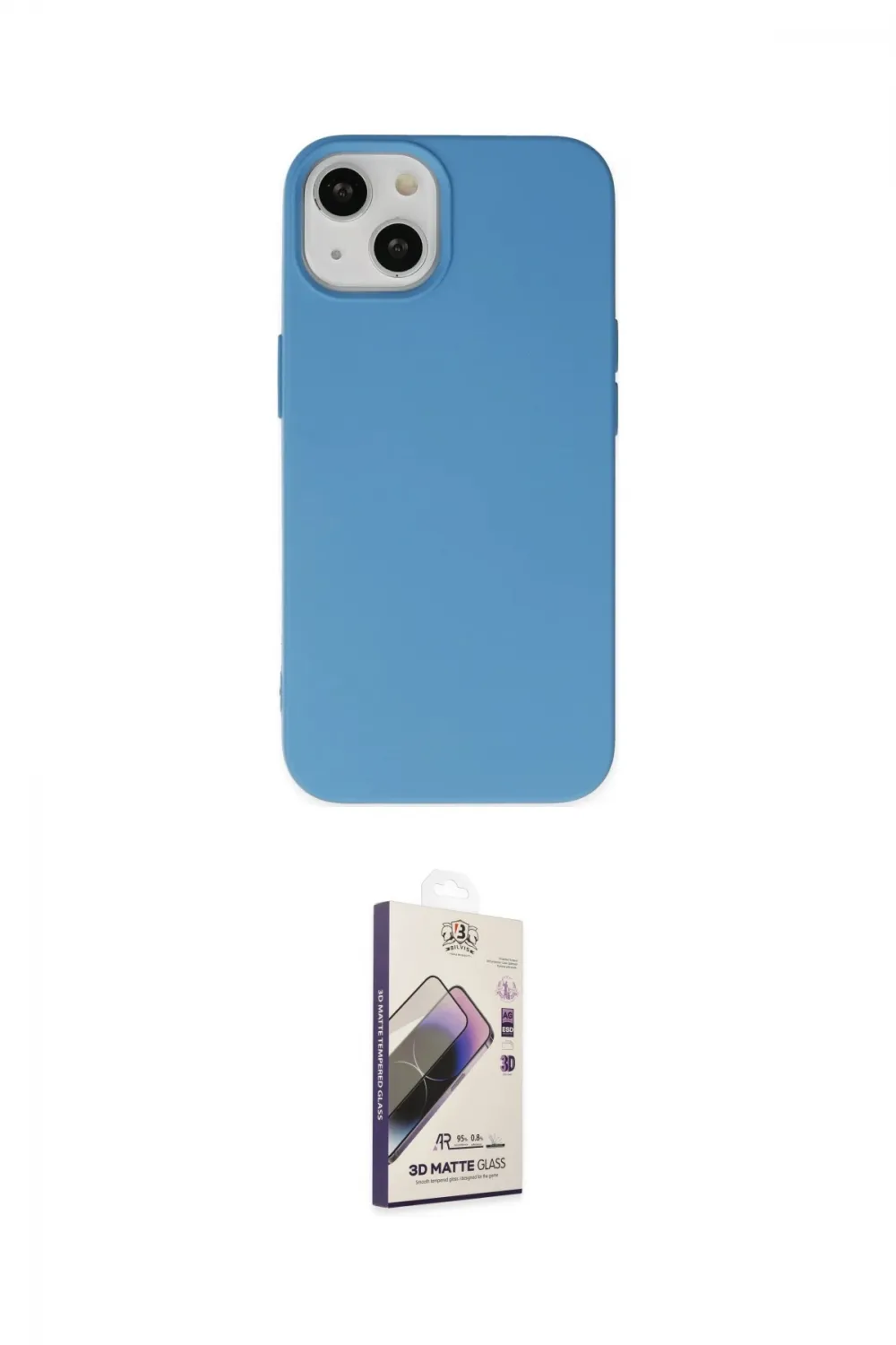 ieg™ iPhone 14 Kılıf Ahenk Serisi - Siyah Bilvis 3D Mat Cam Ekran Koruyucu
