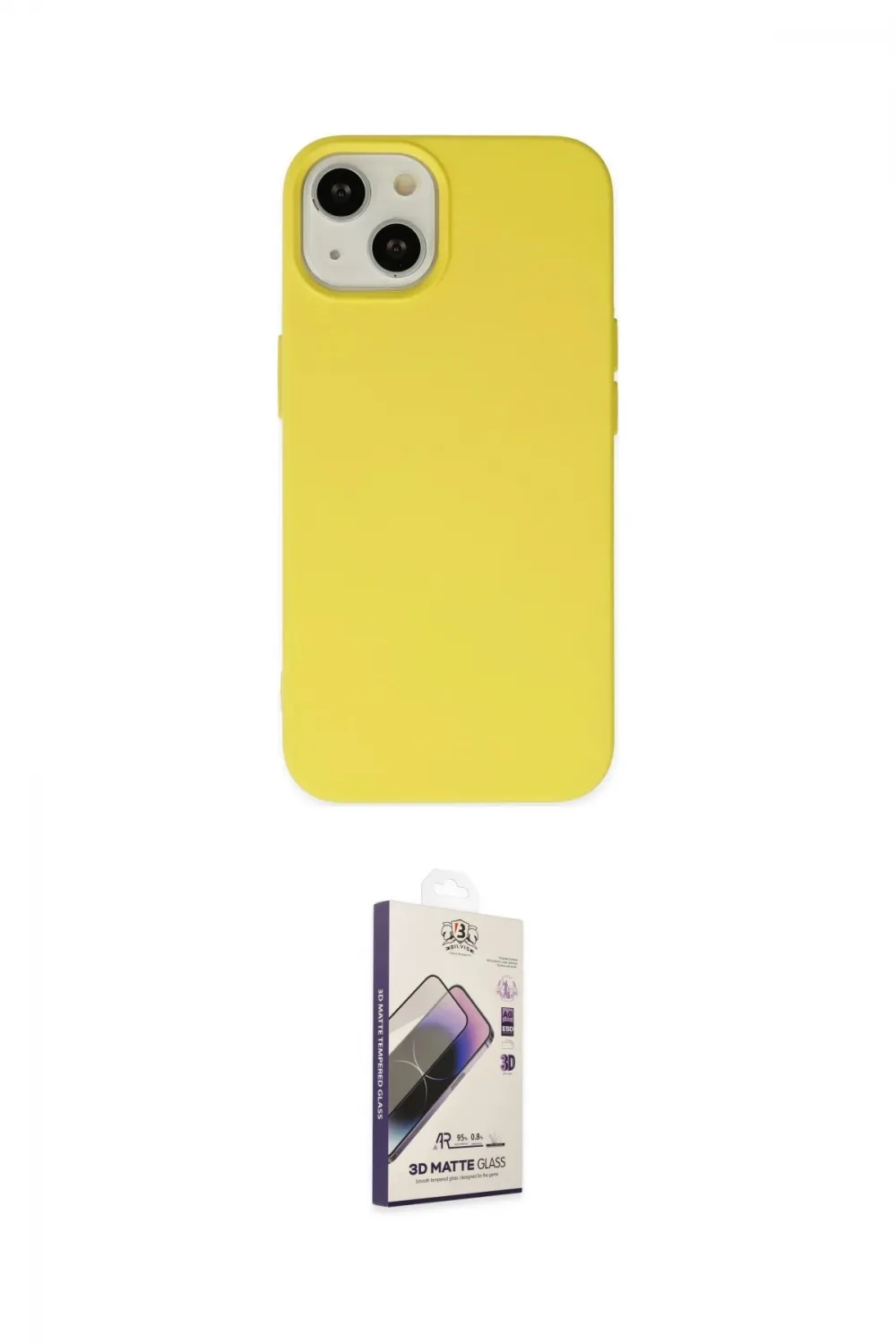 ieg™ iPhone 14 Kılıf Ahenk Serisi - Siyah Bilvis 3D Mat Cam Ekran Koruyucu