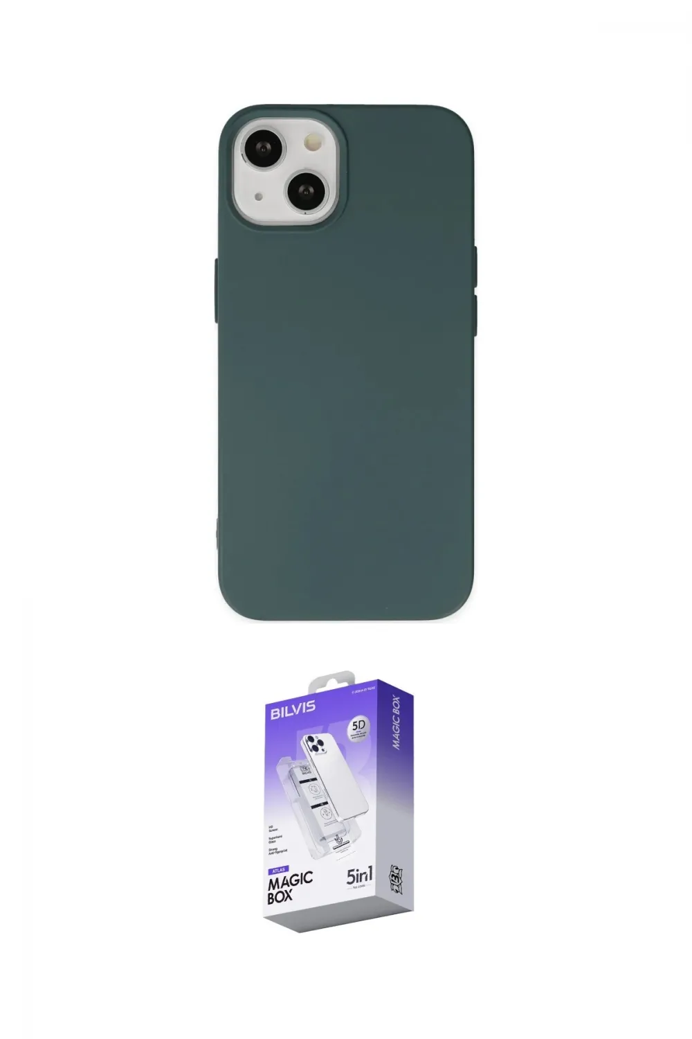 ieg™ iPhone 14 Kılıf Ahenk Serisi - Siyah Bilvis 5in1 3D Magic Cam Ekran Koruyucu