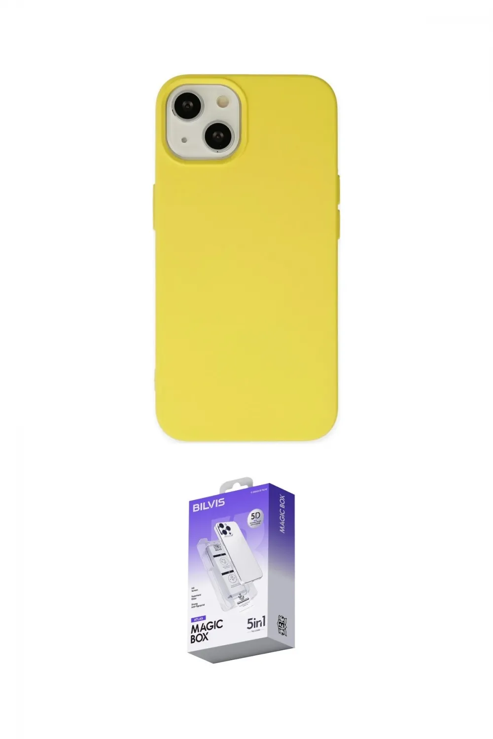 ieg™ iPhone 14 Kılıf Ahenk Serisi - Siyah Bilvis 5in1 3D Magic Cam Ekran Koruyucu