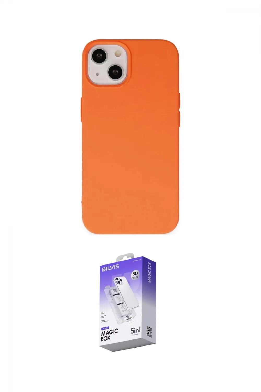 ieg™ iPhone 14 Kılıf Ahenk Serisi - Siyah Bilvis 5in1 3D Magic Cam Ekran Koruyucu