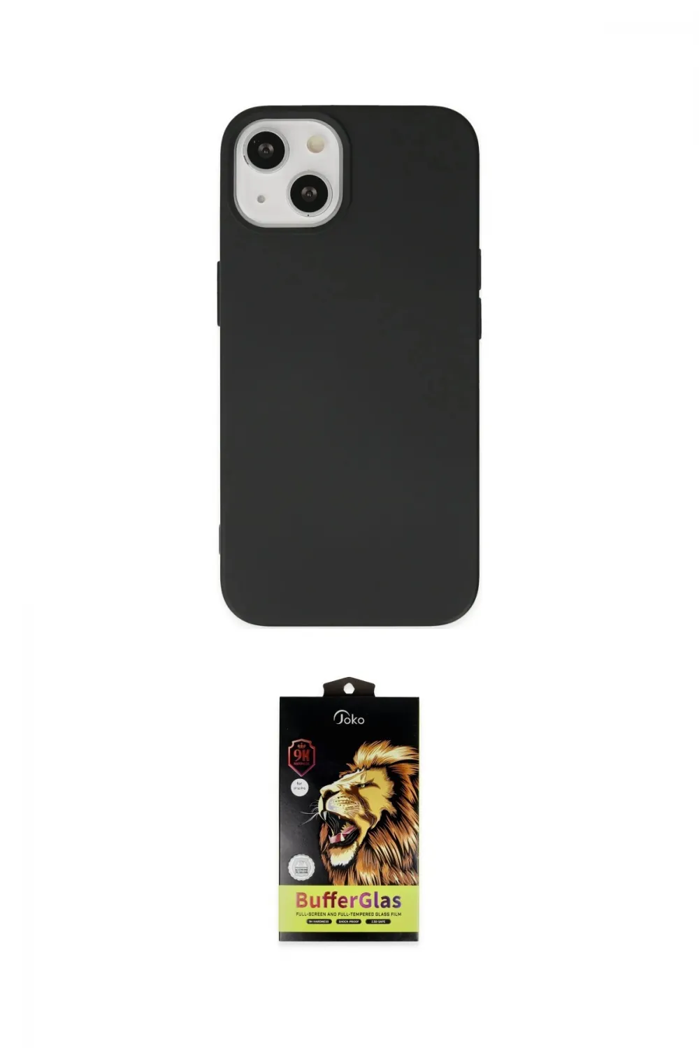 ieg™ iPhone 14 Kılıf Ahenk Serisi - Siyah Buffer Cam Ekran Koruyucu