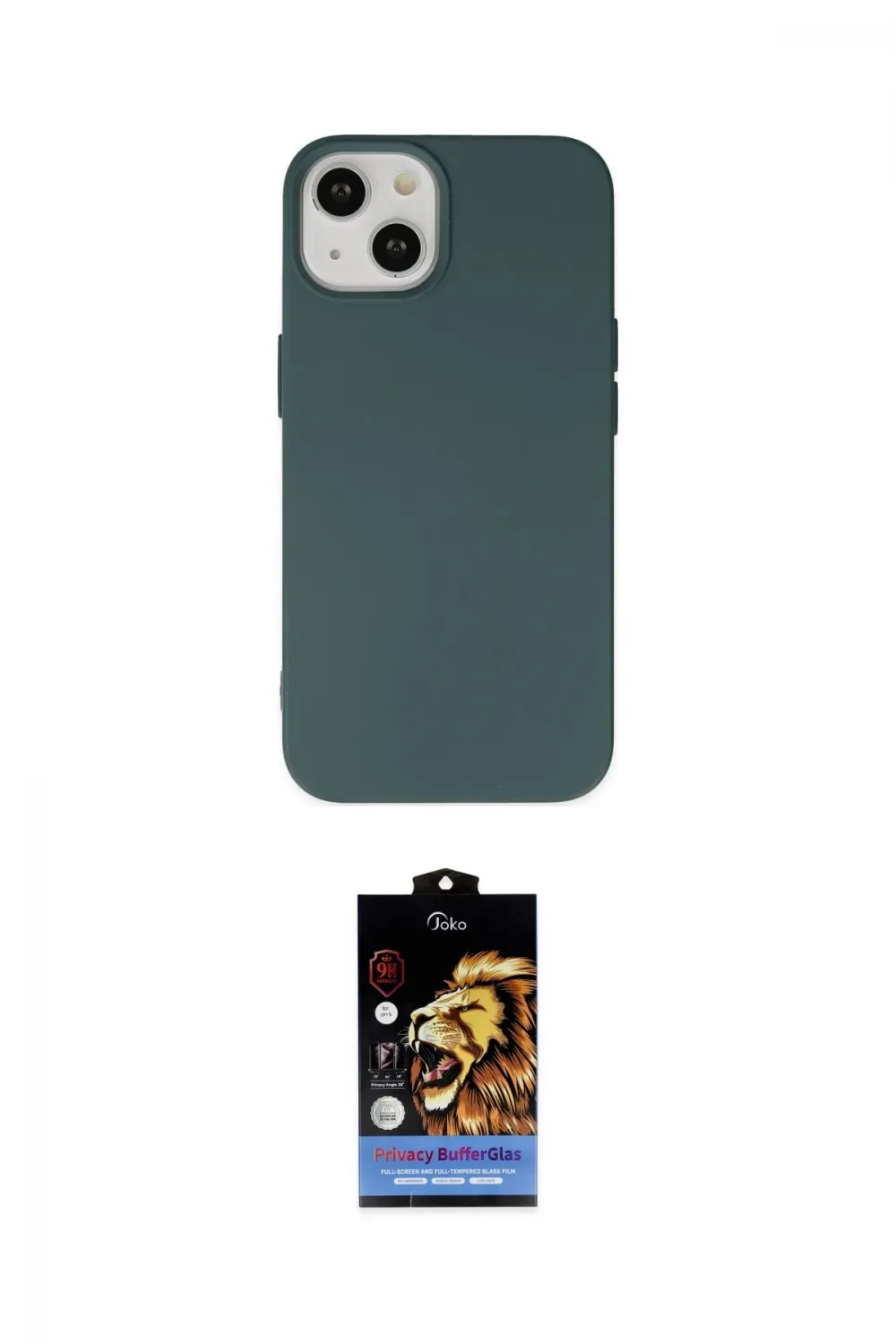 ieg™ iPhone 14 Kılıf Ahenk Serisi - Siyah Buffer Hayalet Cam Ekran Koruyucu