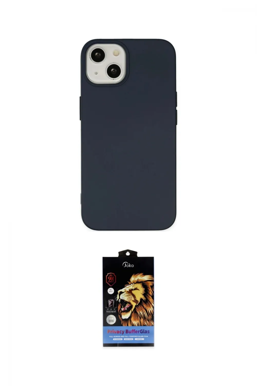 ieg™ iPhone 14 Kılıf Ahenk Serisi - Siyah Buffer Hayalet Cam Ekran Koruyucu