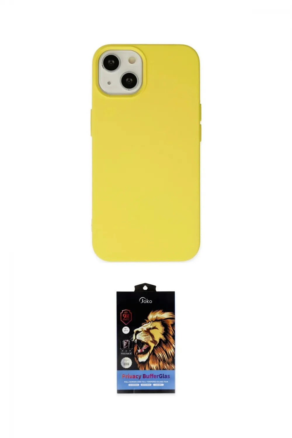 ieg™ iPhone 14 Kılıf Ahenk Serisi - Siyah Buffer Hayalet Cam Ekran Koruyucu