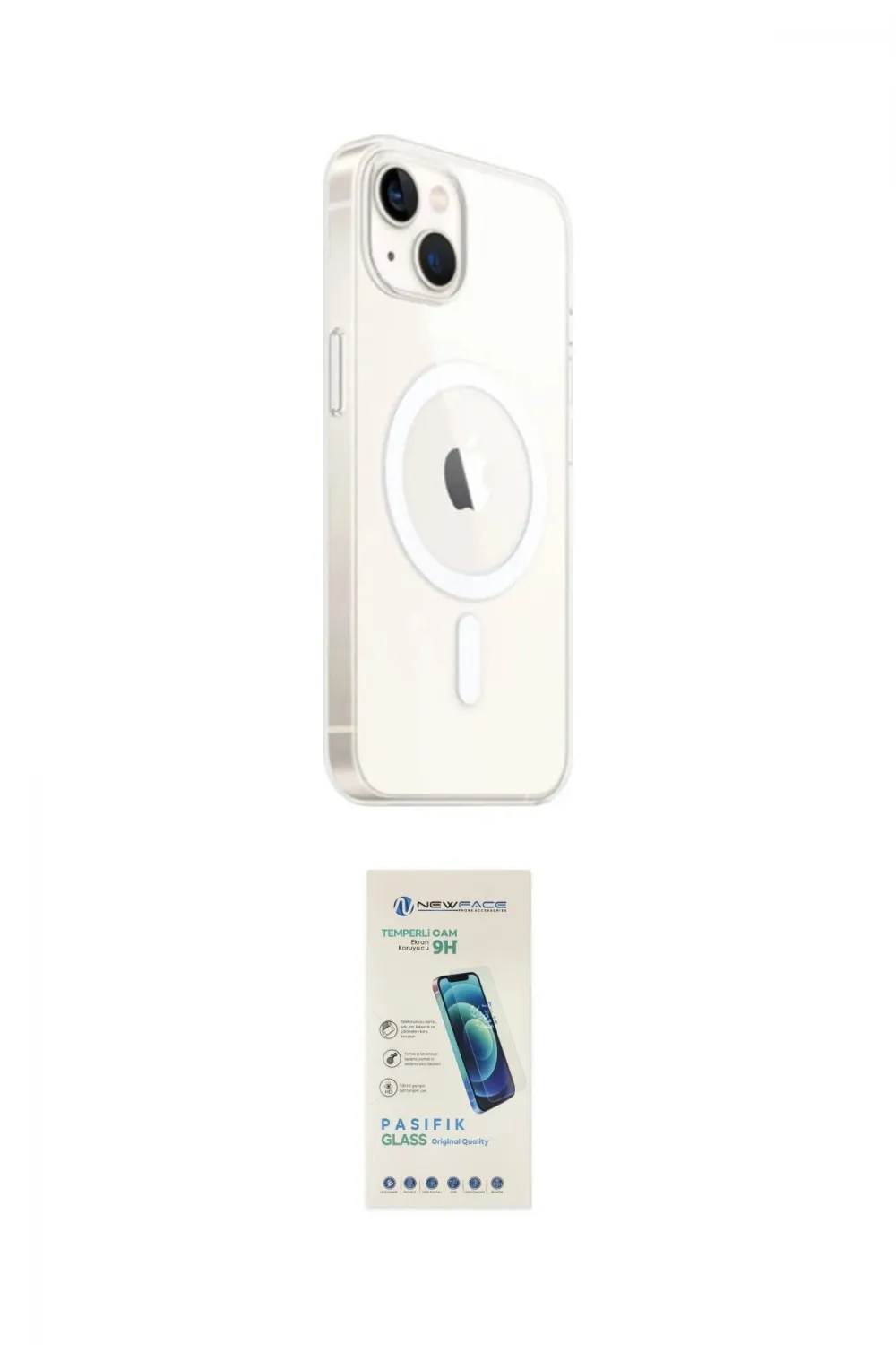 ieg™ iPhone 14 Kılıf Ahenk Yansıma Prime - Şeffaf Pasifik Cam Ekran Koruyucu
