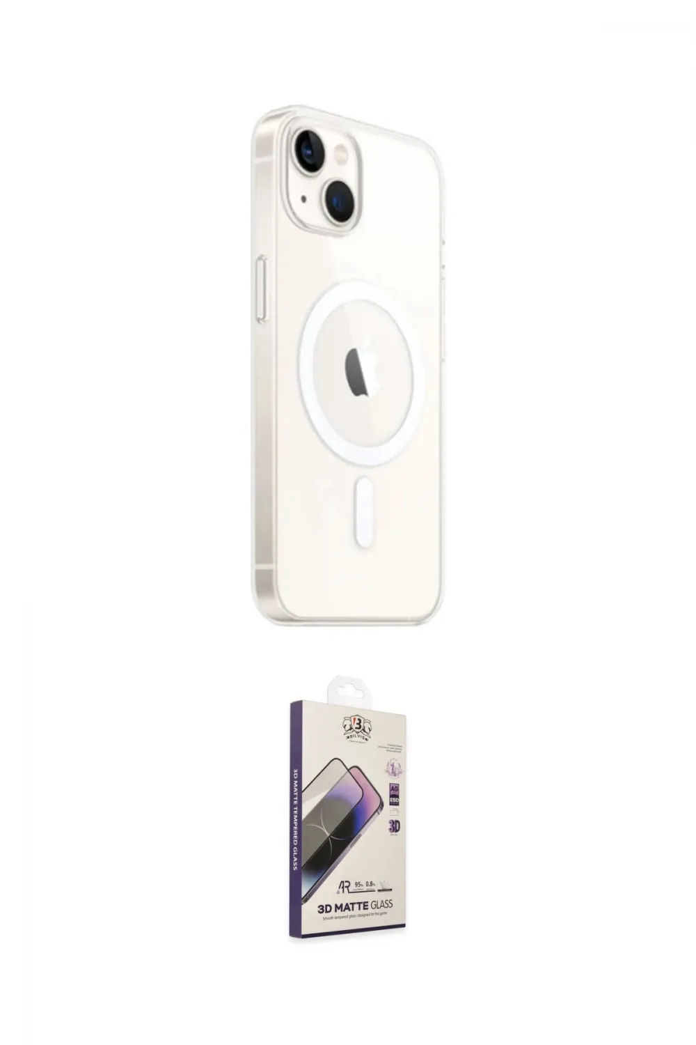ieg™ iPhone 14 Kılıf Ahenk Yansıma Prime - Siyah Bilvis 3D Mat Cam Ekran Koruyucu