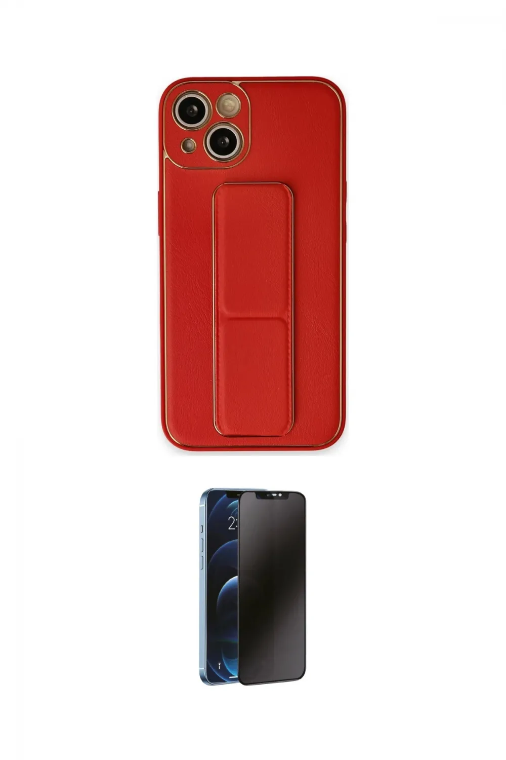ieg™ iPhone 14 Kılıf Akış Doku - Siyah 3D Antistatik Hayalet Cam Ekran Koruyucu