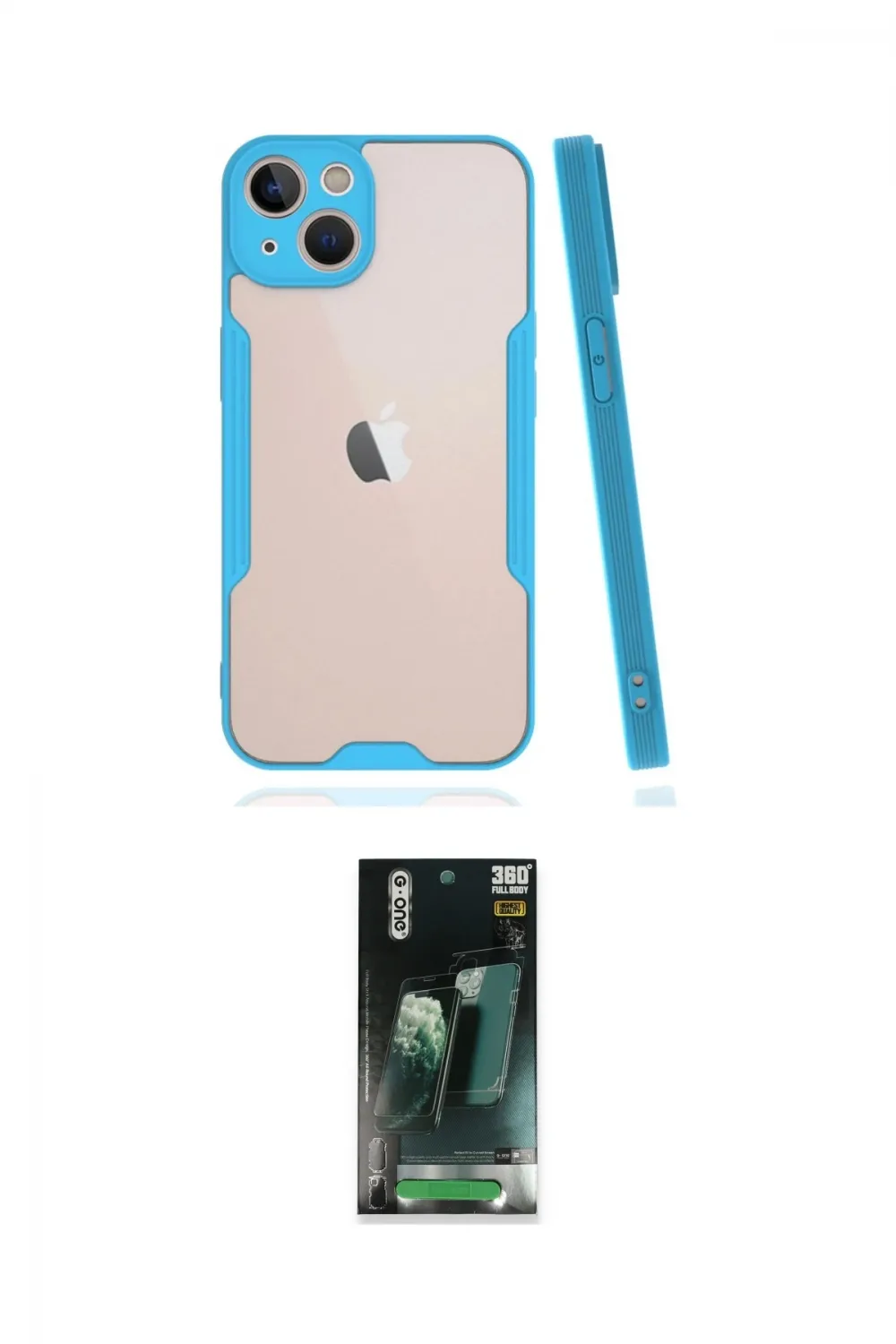 ieg™ iPhone 14 Kılıf Atlas Asil Serisi - Şeffaf 360 Full Body Arka Koruyucu
