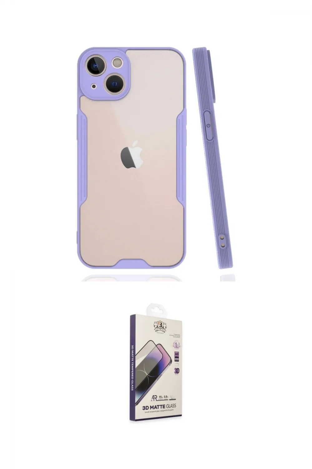 ieg™ iPhone 14 Kılıf Atlas Asil Serisi - Siyah Bilvis 3D Mat Cam Ekran Koruyucu