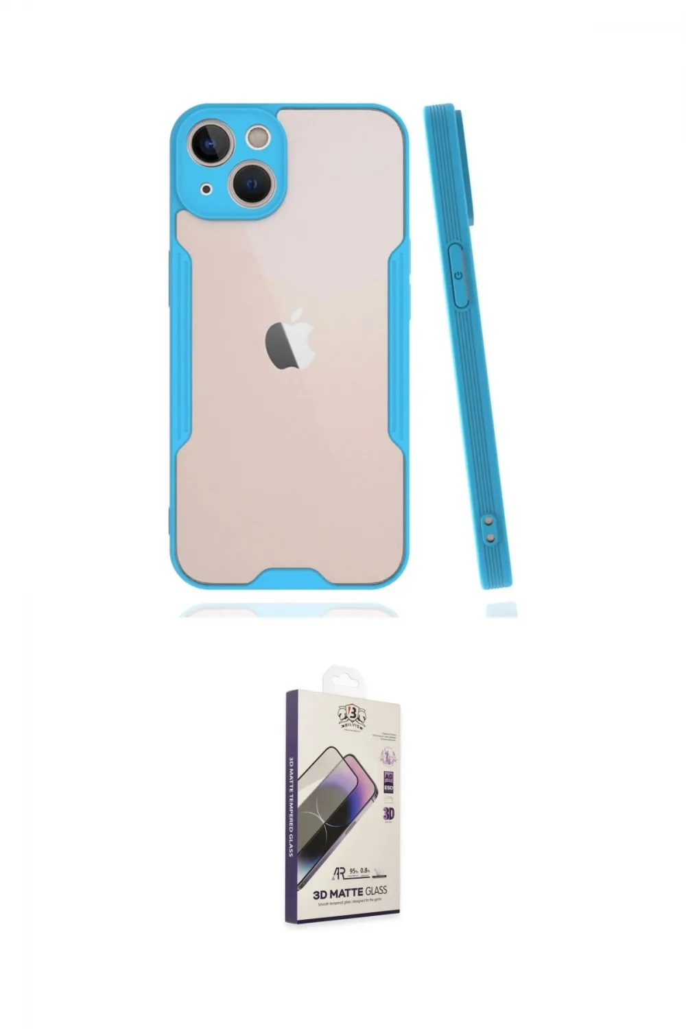 ieg™ iPhone 14 Kılıf Atlas Asil Serisi - Siyah Bilvis 3D Mat Cam Ekran Koruyucu