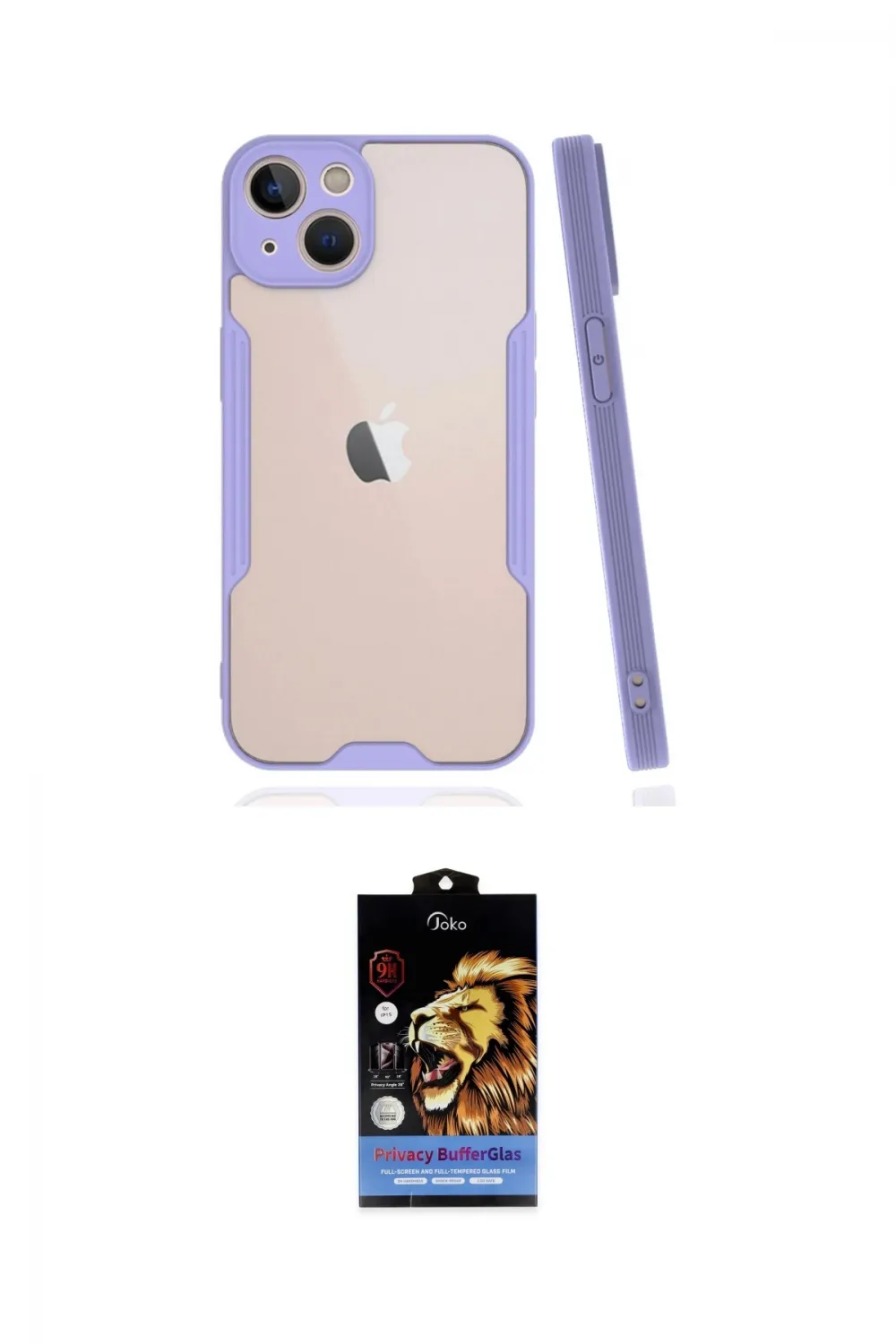 ieg™ iPhone 14 Kılıf Atlas Asil Serisi - Siyah Buffer Hayalet Cam Ekran Koruyucu